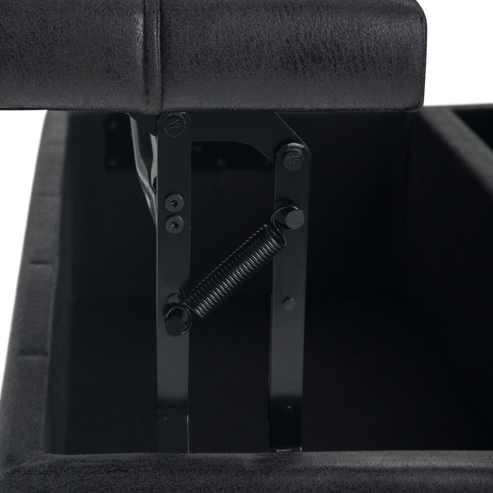Ottoman Coffee Table Storage Ottoman, Distressed Black, large