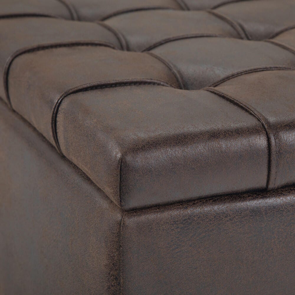 Ottoman Coffee Table Storage Ottoman, Distressed Brown, large