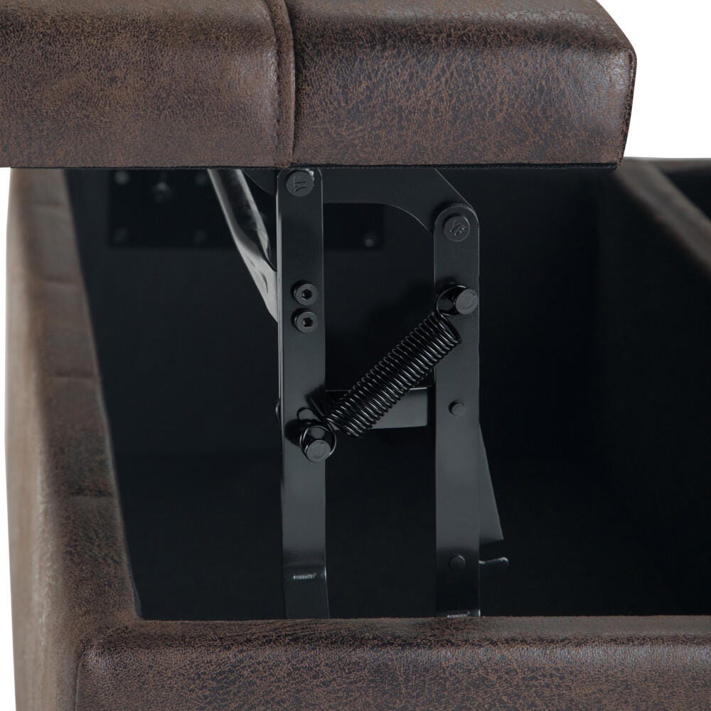 Ottoman Coffee Table Storage Ottoman, Distressed Brown, large