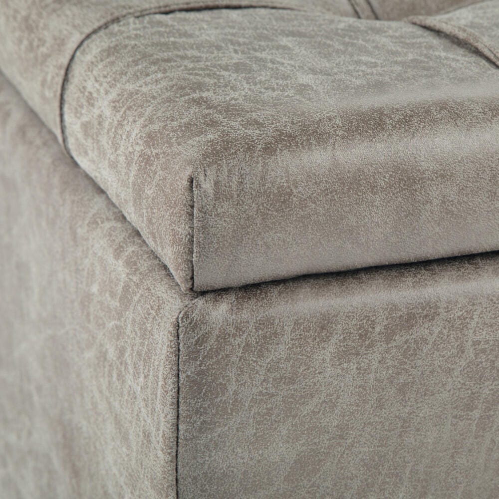 Ottoman Coffee Table Storage Ottoman, Distressed Gray Taupe, large