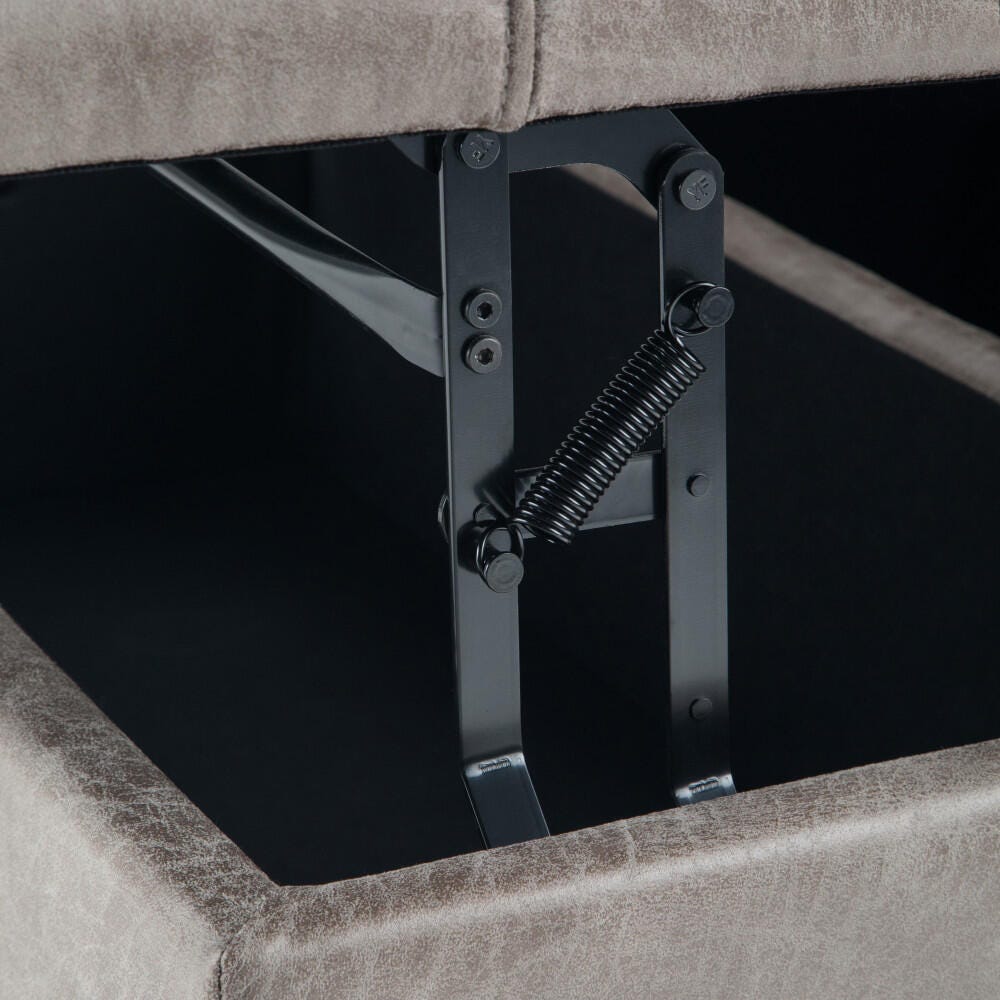 Ottoman Coffee Table Storage Ottoman, Distressed Gray Taupe, large