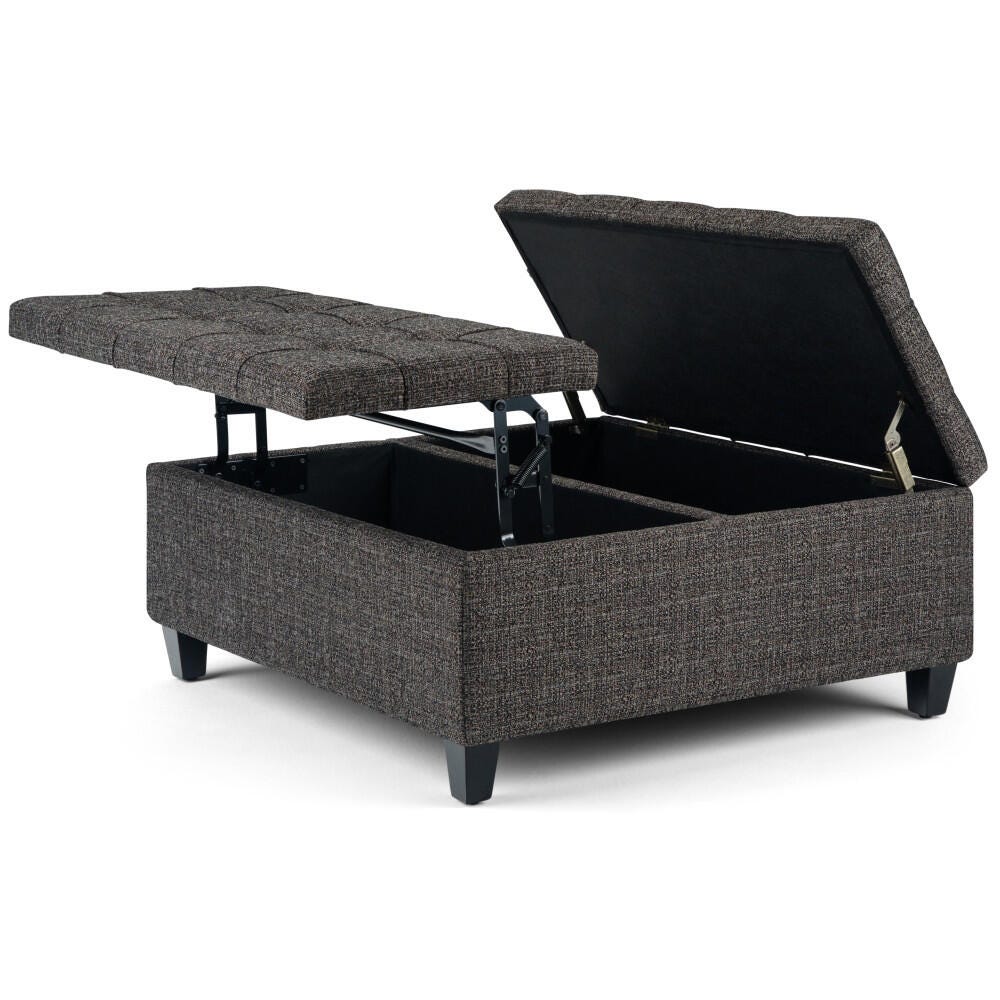 Ottoman Coffee Table Storage Ottoman, Ebony, large