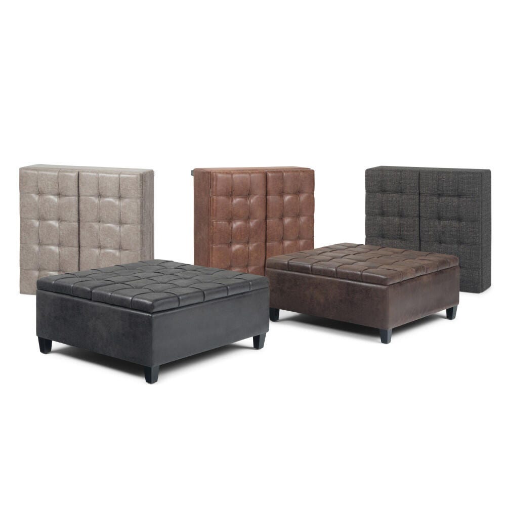 Ottoman Coffee Table Storage Ottoman, Ebony, large