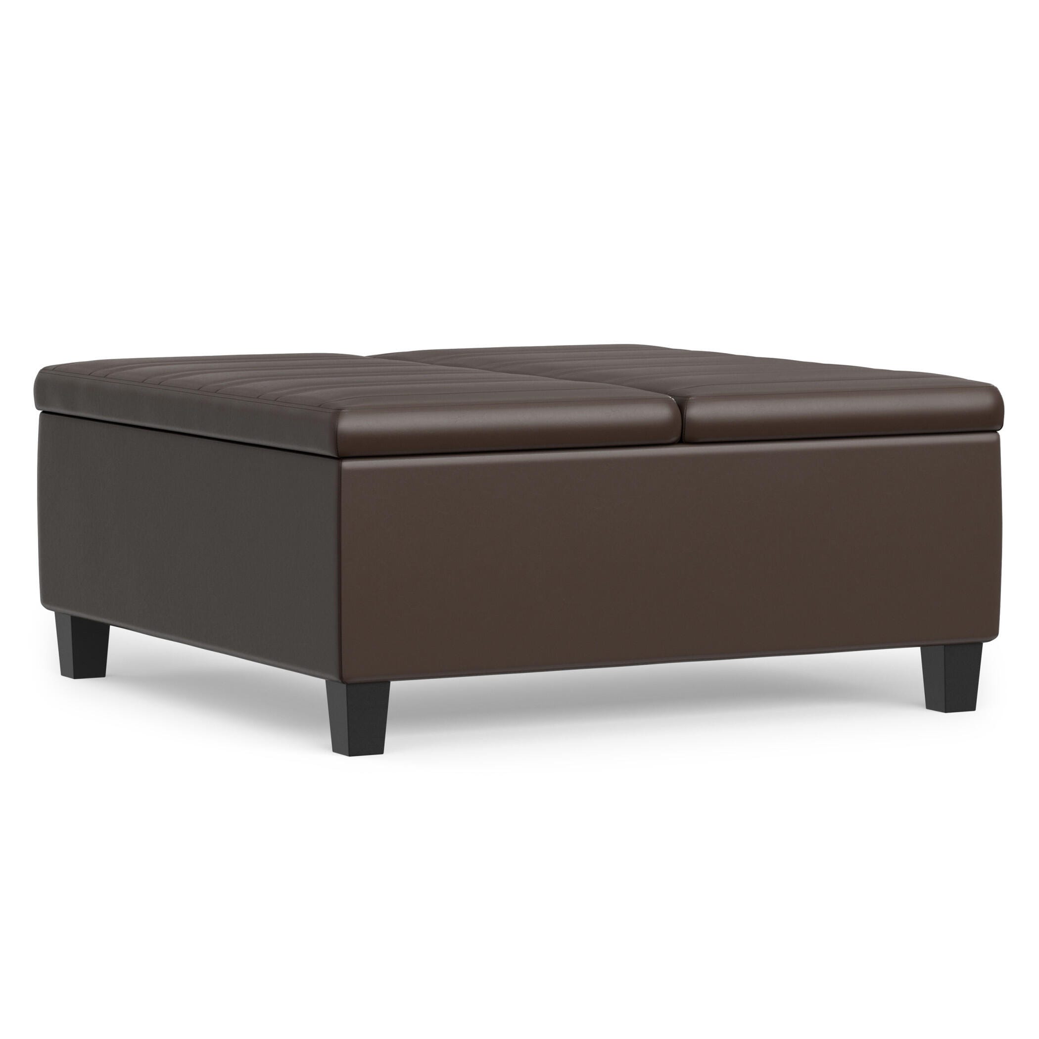 Ottoman Coffee Table Storage Ottoman, Chocolate, large