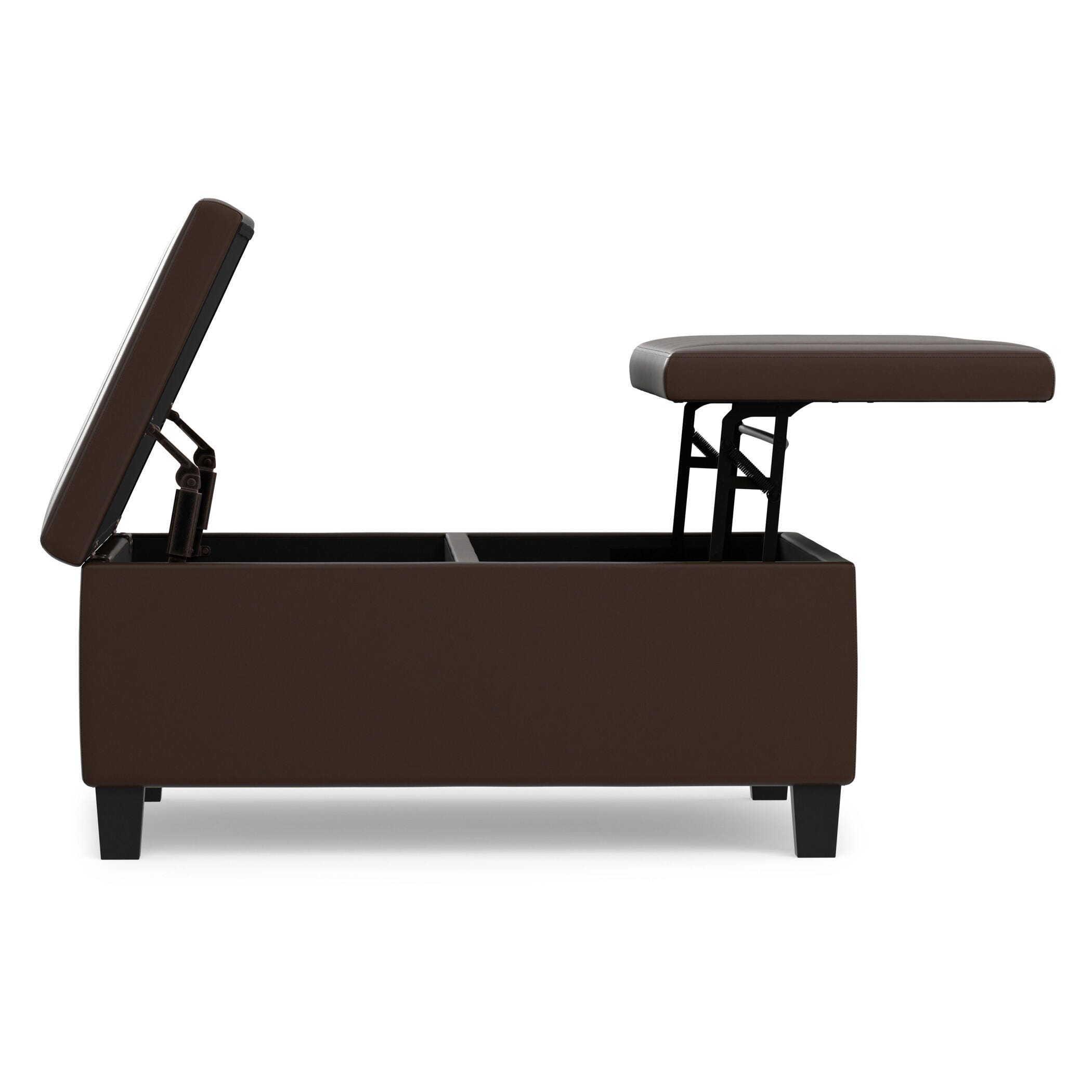 Ottoman Coffee Table Storage Ottoman, Chocolate, large