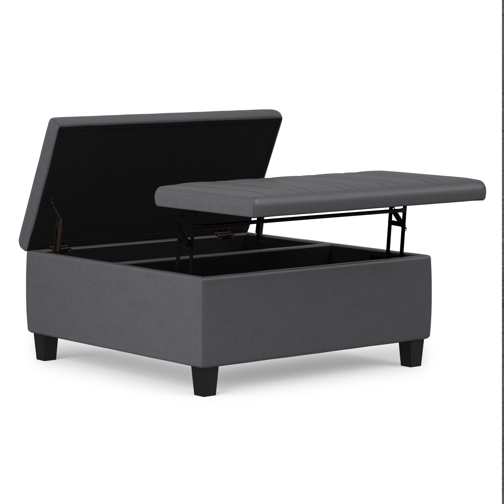 Ottoman Coffee Table Storage Ottoman, Stone Gray, large