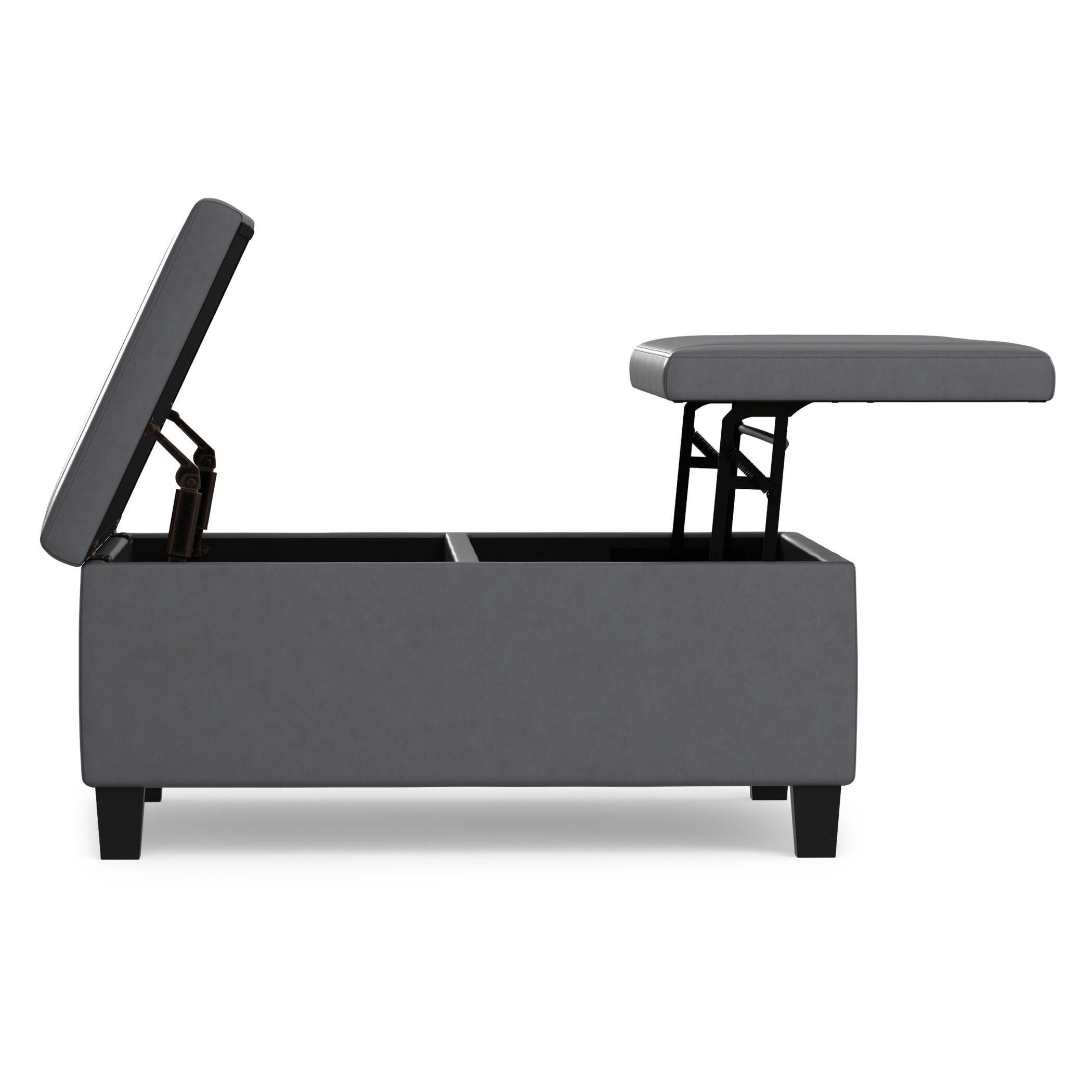 Ottoman Coffee Table Storage Ottoman, Stone Gray, large