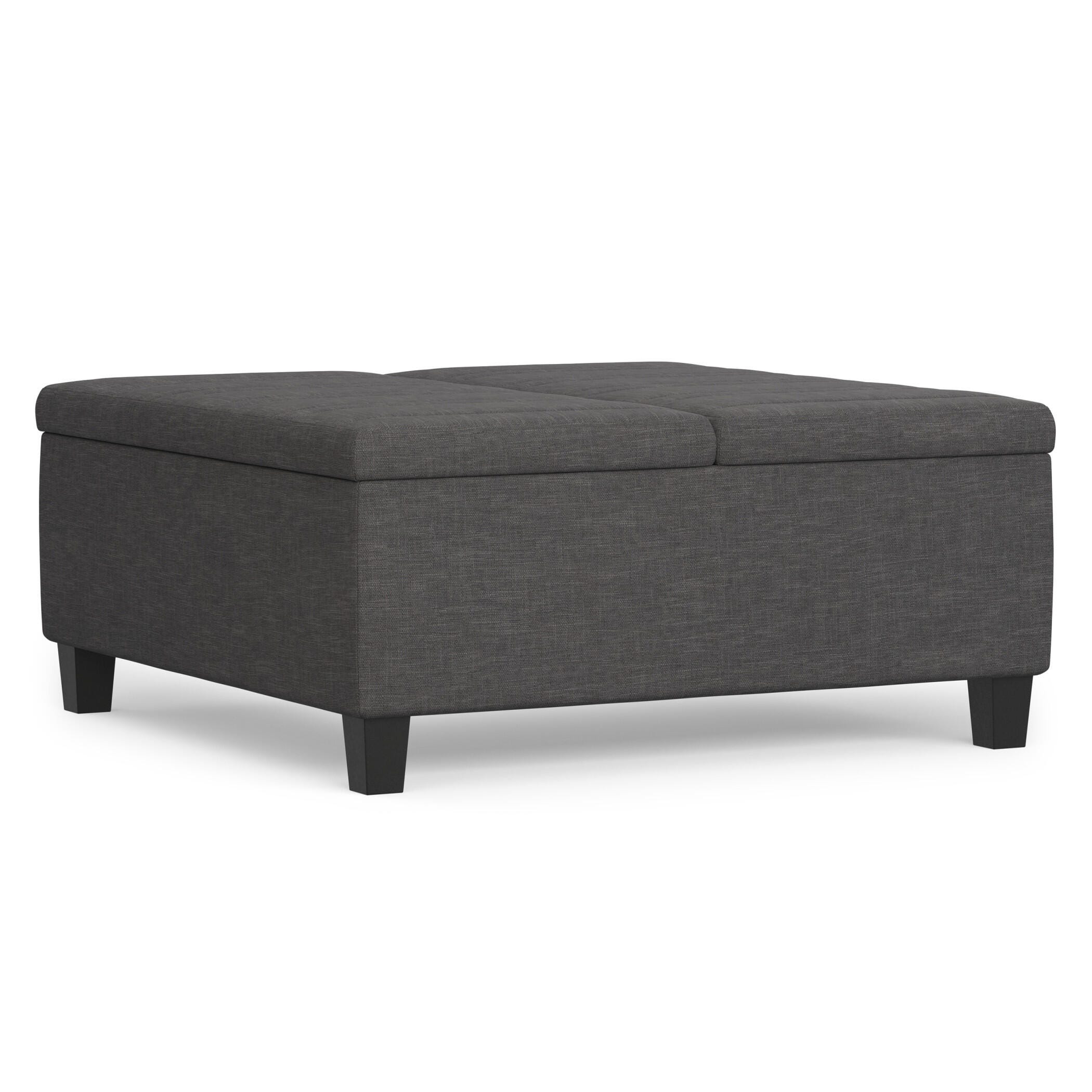 Ottoman Coffee Table Storage Ottoman, Slate Gray, large