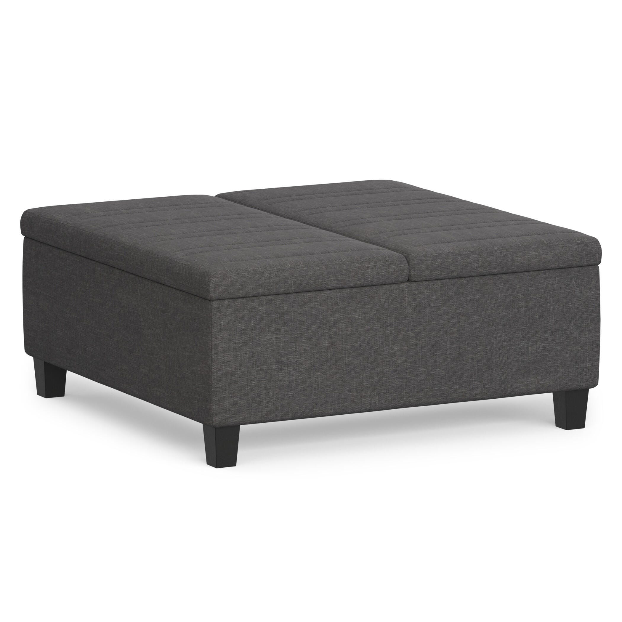 Ottoman Coffee Table Storage Ottoman, Slate Gray, large