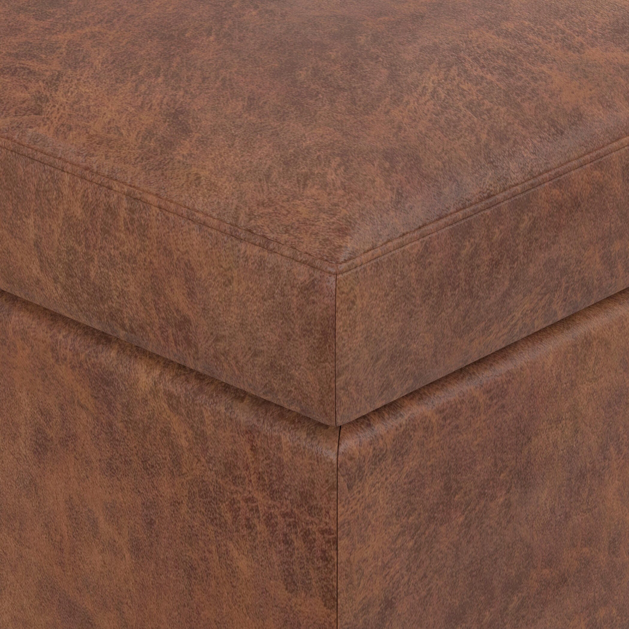 Ottoman Storage Ottoman, Distressed Saddle Brown, large