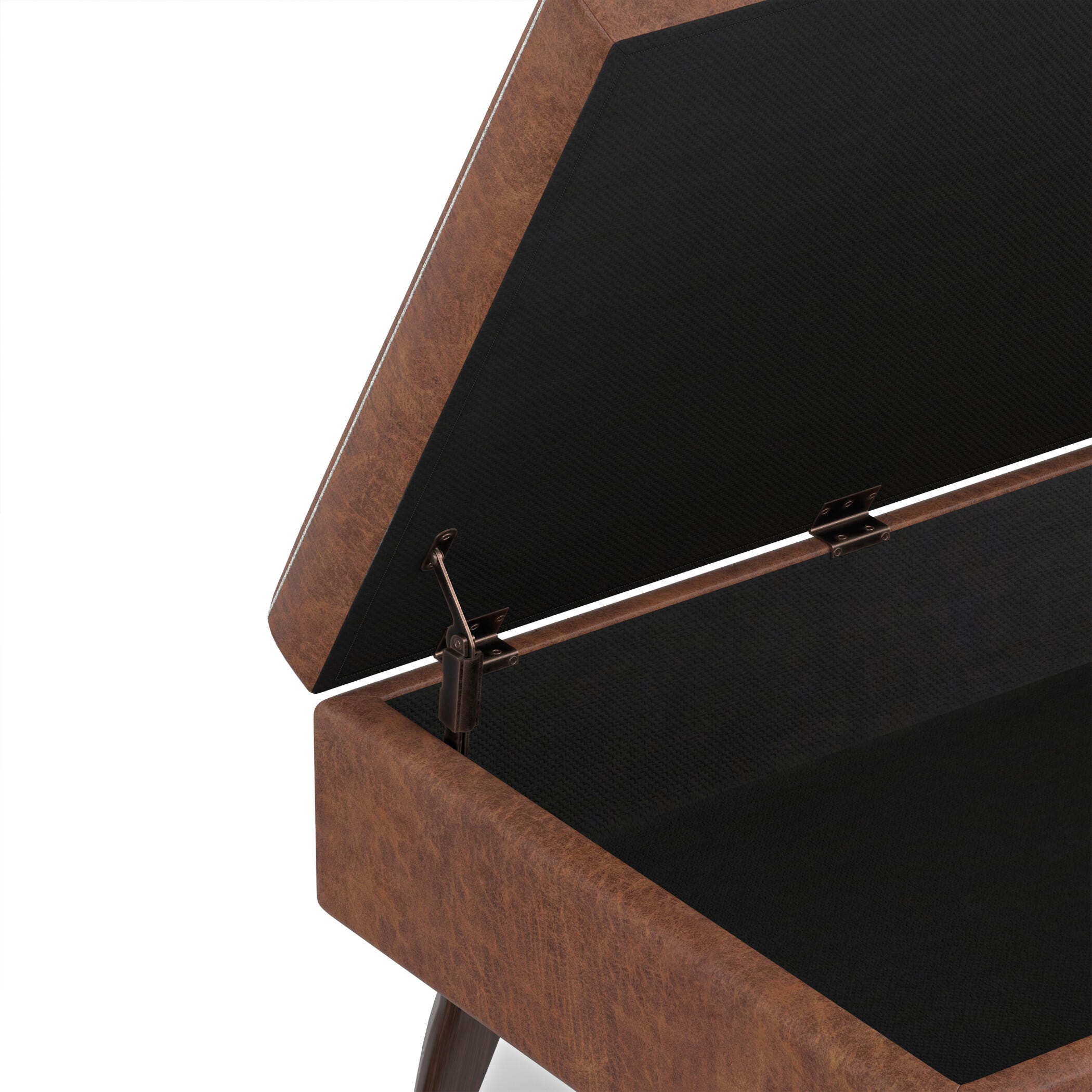 Ottoman Storage Ottoman, Distressed Saddle Brown, large