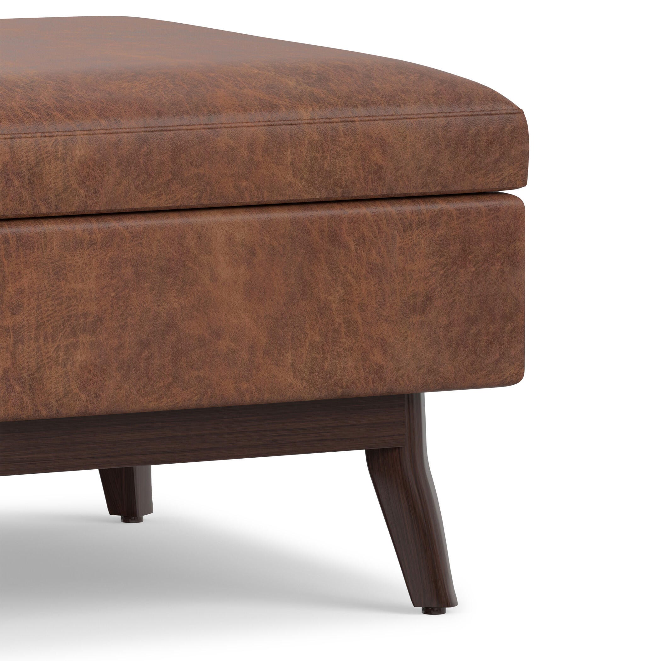 Ottoman Storage Ottoman, Distressed Saddle Brown, large