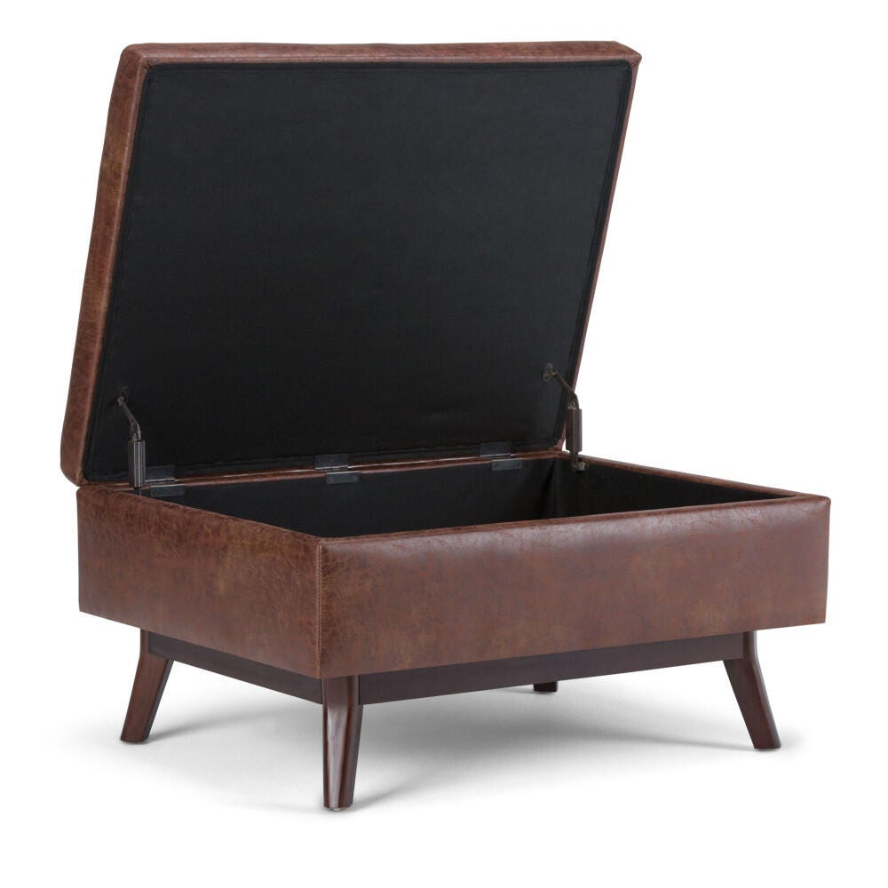 Ottoman Storage Ottoman, Distressed Saddle Brown, large