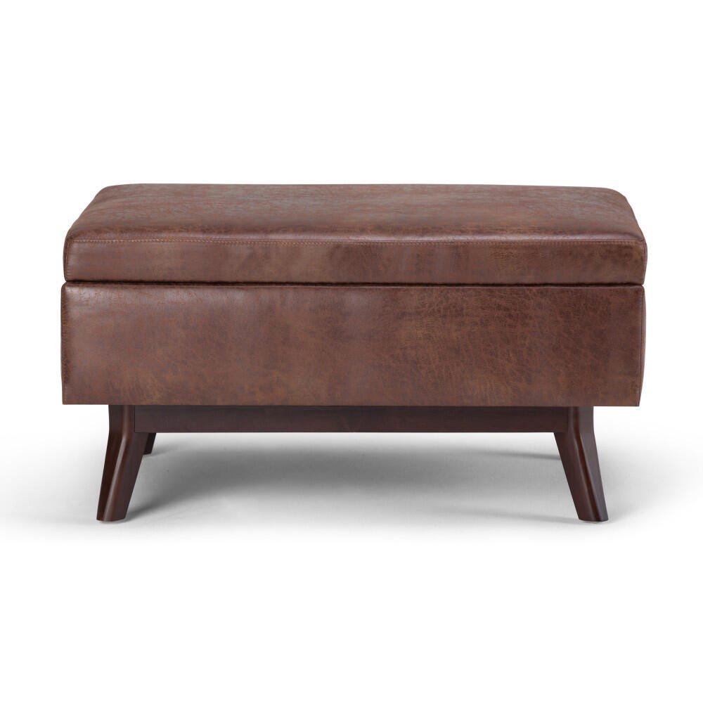 Ottoman Storage Ottoman, Distressed Saddle Brown, large