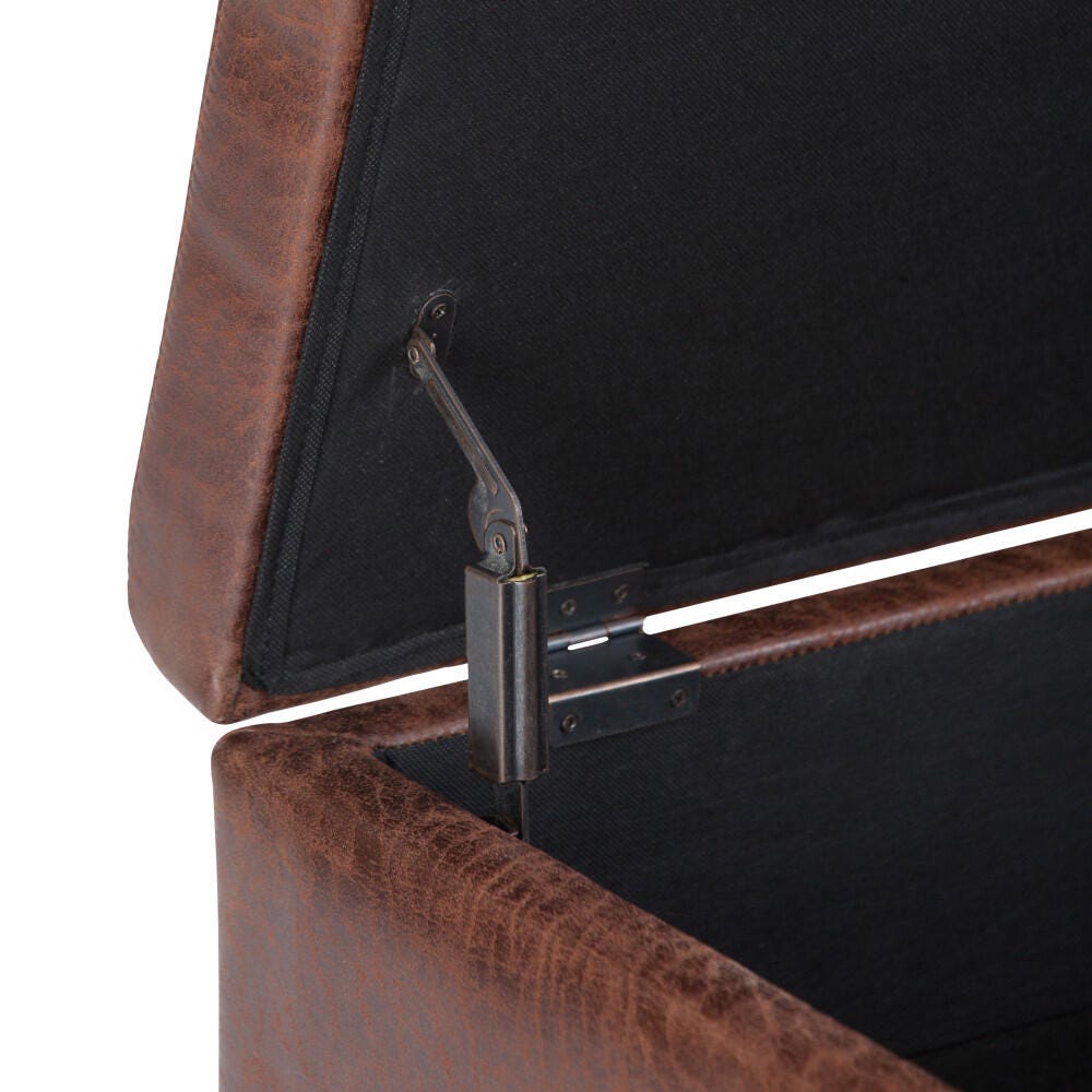 Ottoman Storage Ottoman, Distressed Saddle Brown, large