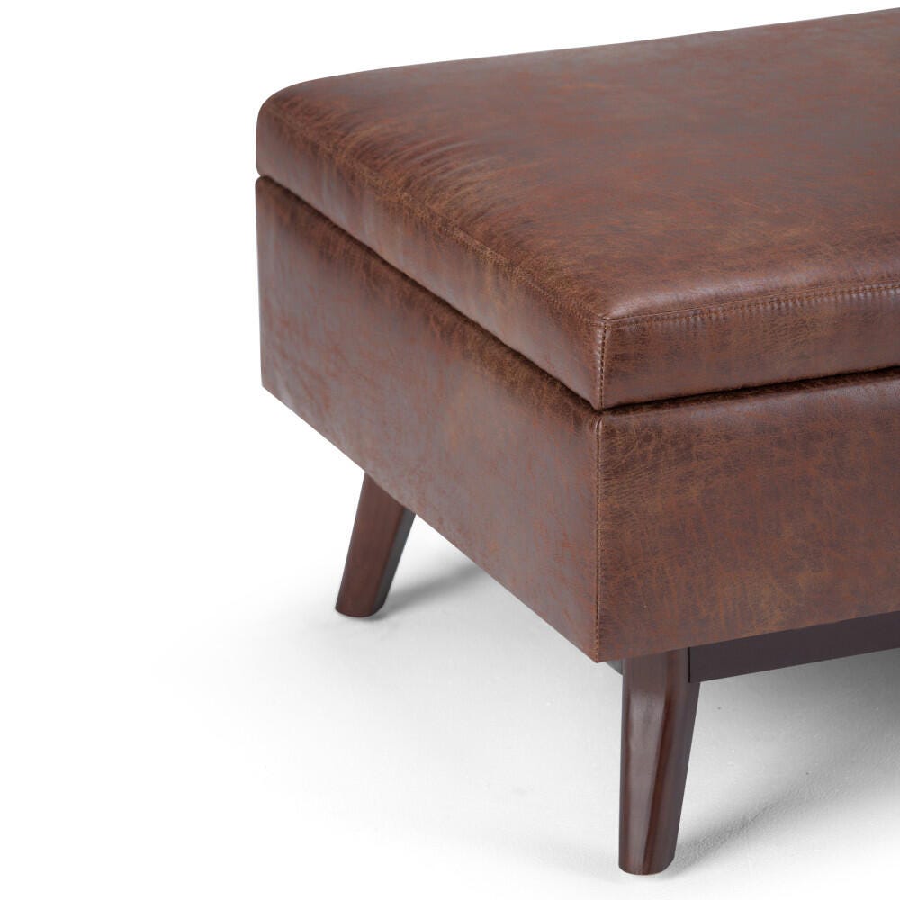 Ottoman Storage Ottoman, Distressed Saddle Brown, large