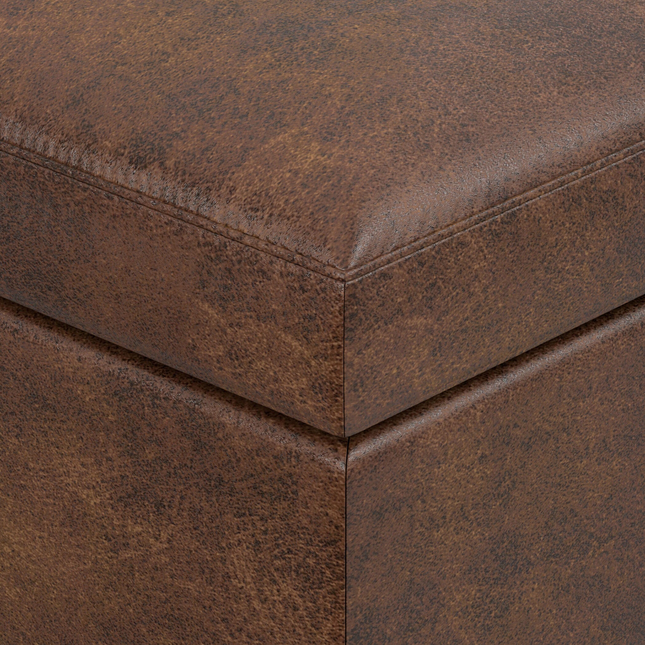 Ottoman Storage Ottoman, Distressed Chestnut Brown, large