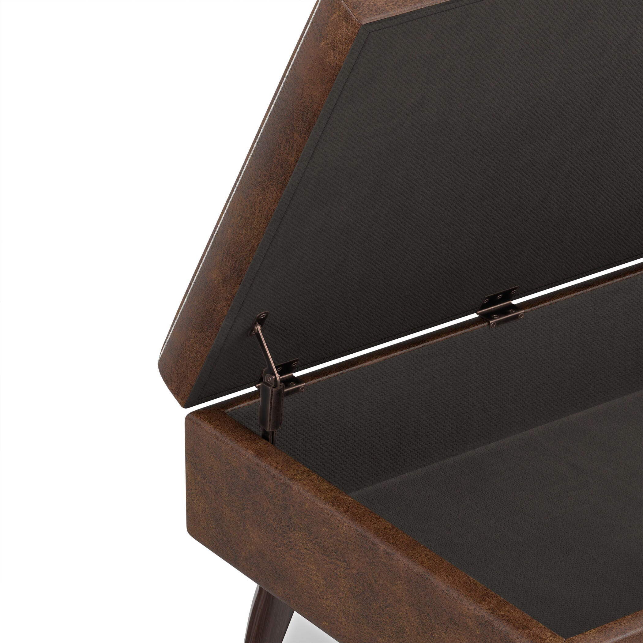 Ottoman Storage Ottoman, Distressed Chestnut Brown, large