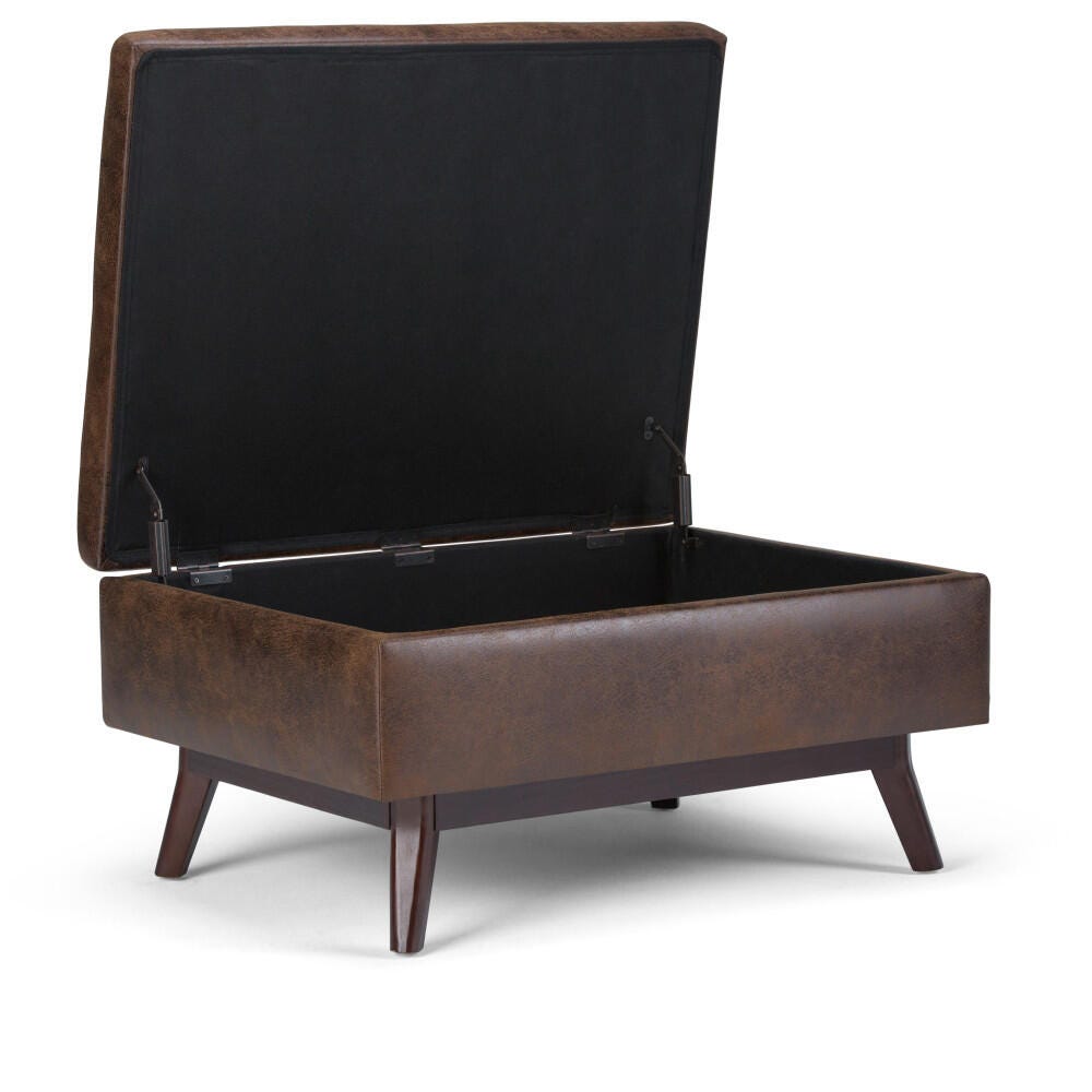 Ottoman Storage Ottoman, Distressed Chestnut Brown, large