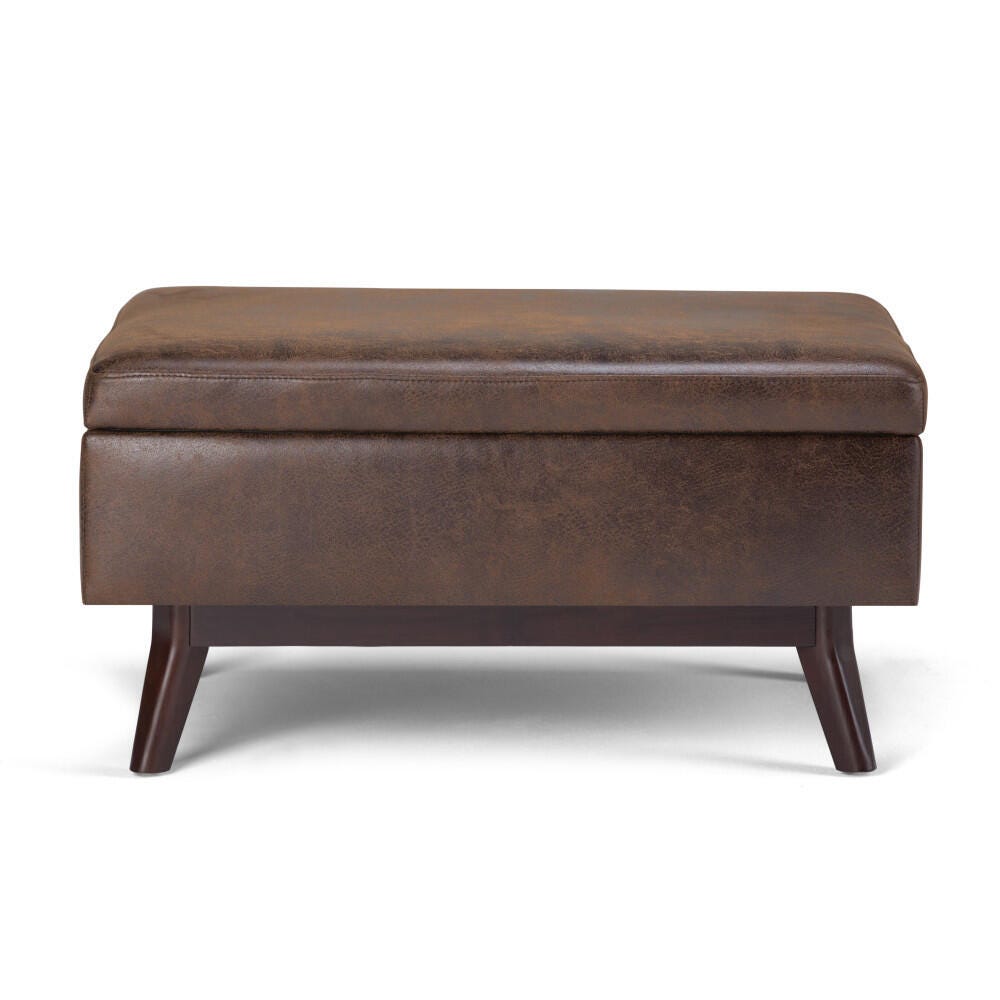 Ottoman Storage Ottoman, Distressed Chestnut Brown, large