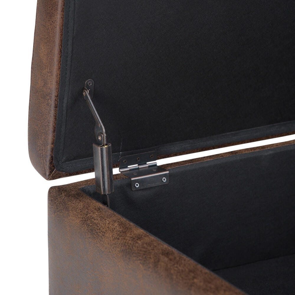 Ottoman Storage Ottoman, Distressed Chestnut Brown, large