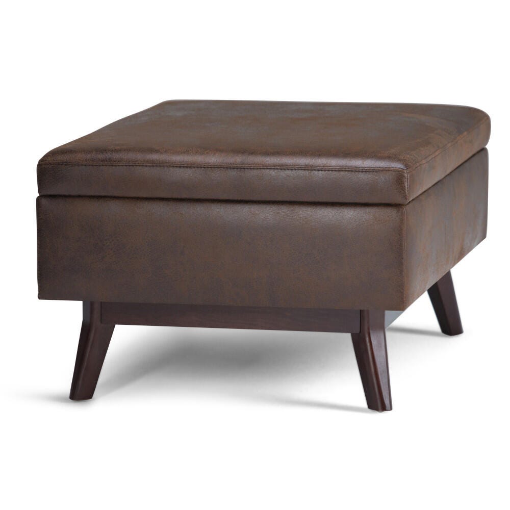 Ottoman Storage Ottoman, Distressed Chestnut Brown, large