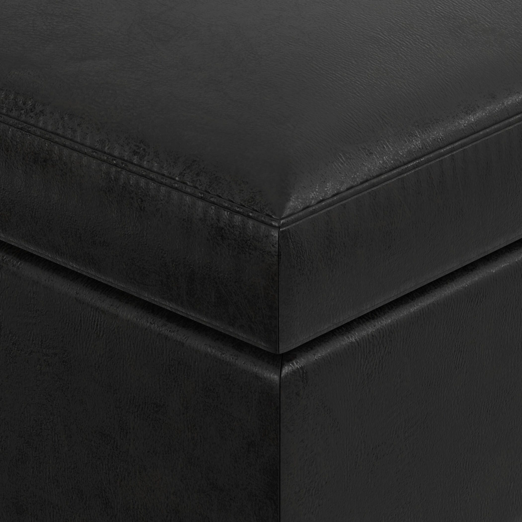 Ottoman Storage Ottoman, Distressed Black, large