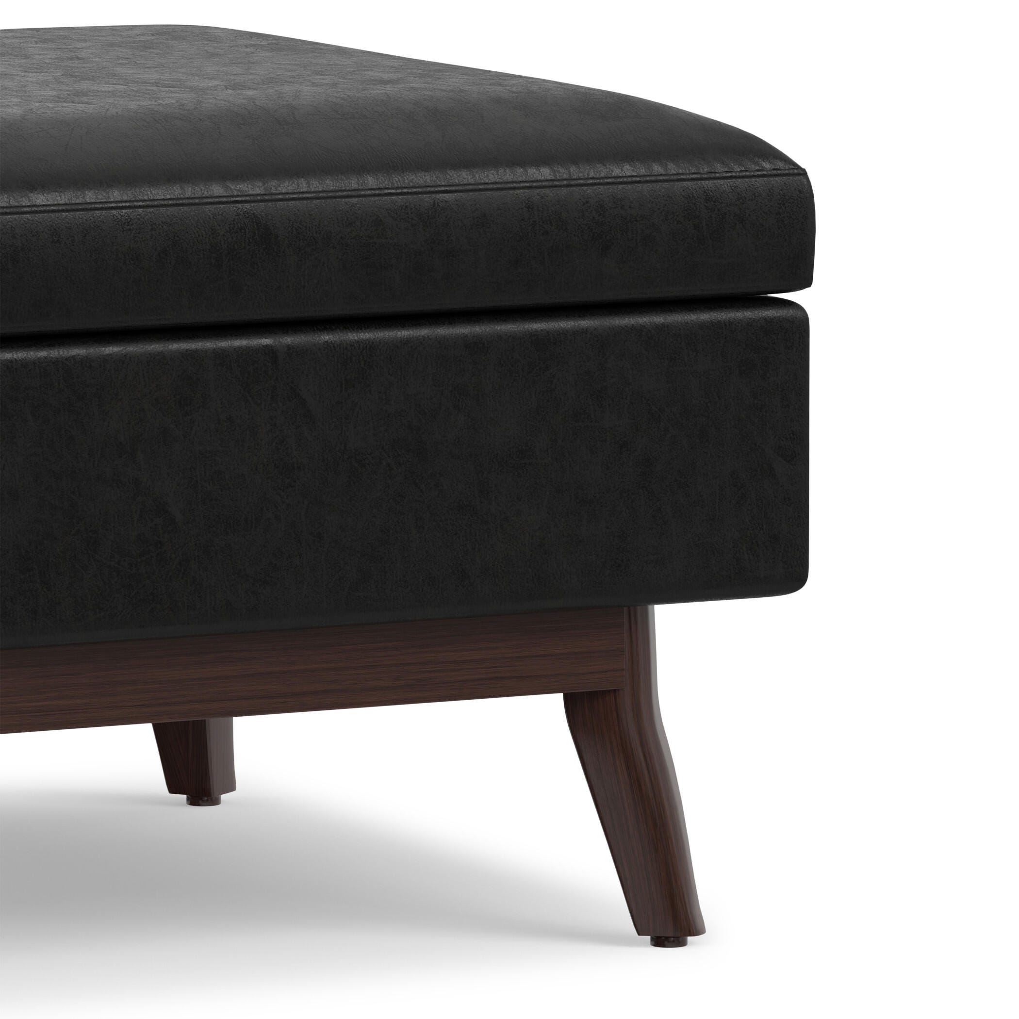 Ottoman Storage Ottoman, Distressed Black, large