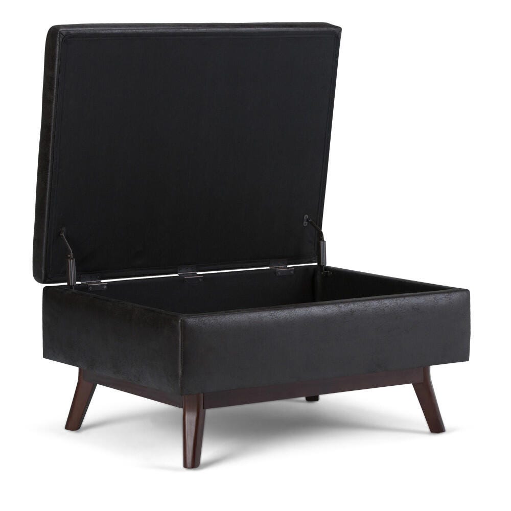 Ottoman Storage Ottoman, Distressed Black, large