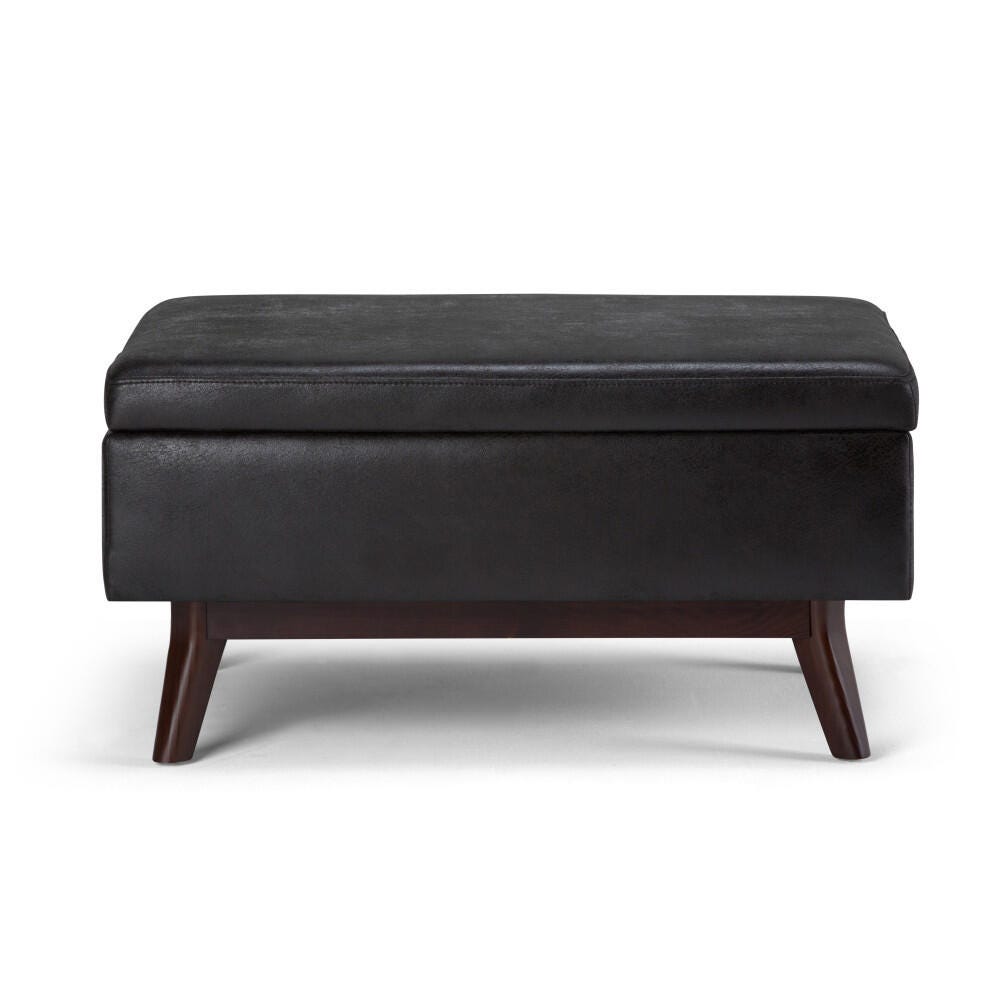 Ottoman Storage Ottoman, Distressed Black, large