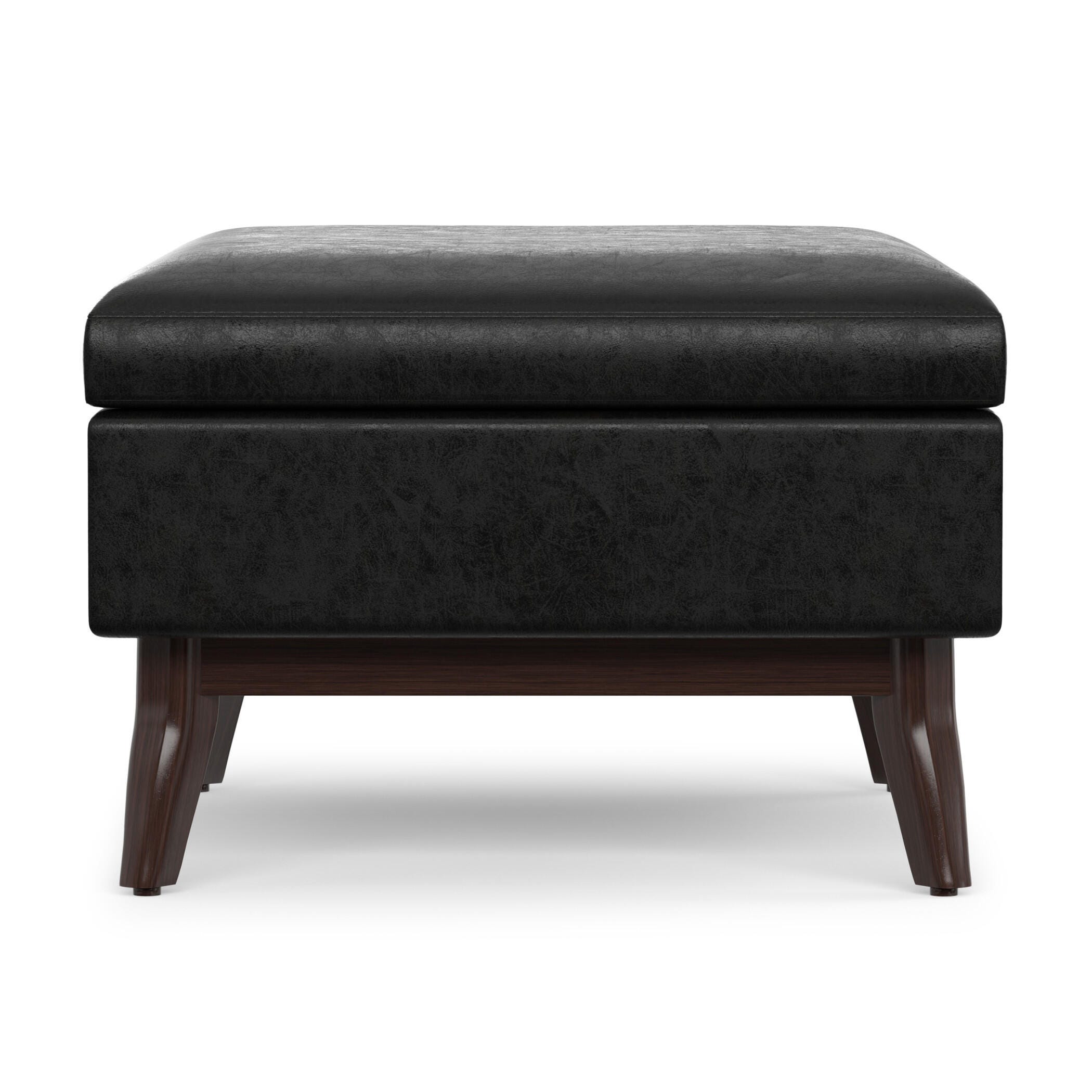 Ottoman Storage Ottoman, Distressed Black, large
