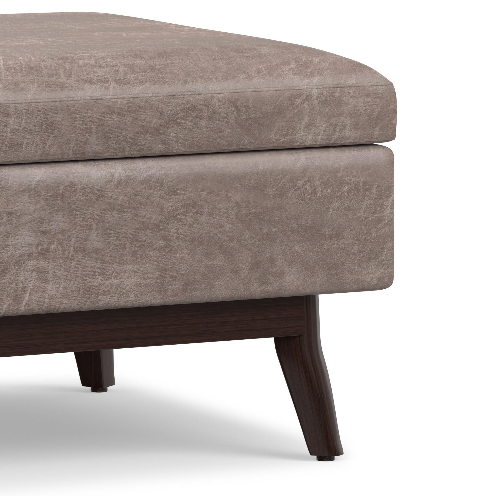 Ottoman Storage Ottoman, Distressed Gray Taupe, large