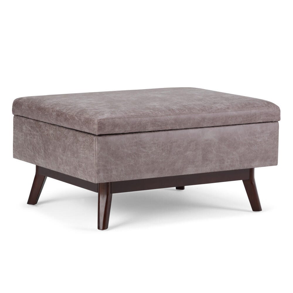 Ottoman Storage Ottoman, Distressed Gray Taupe, large