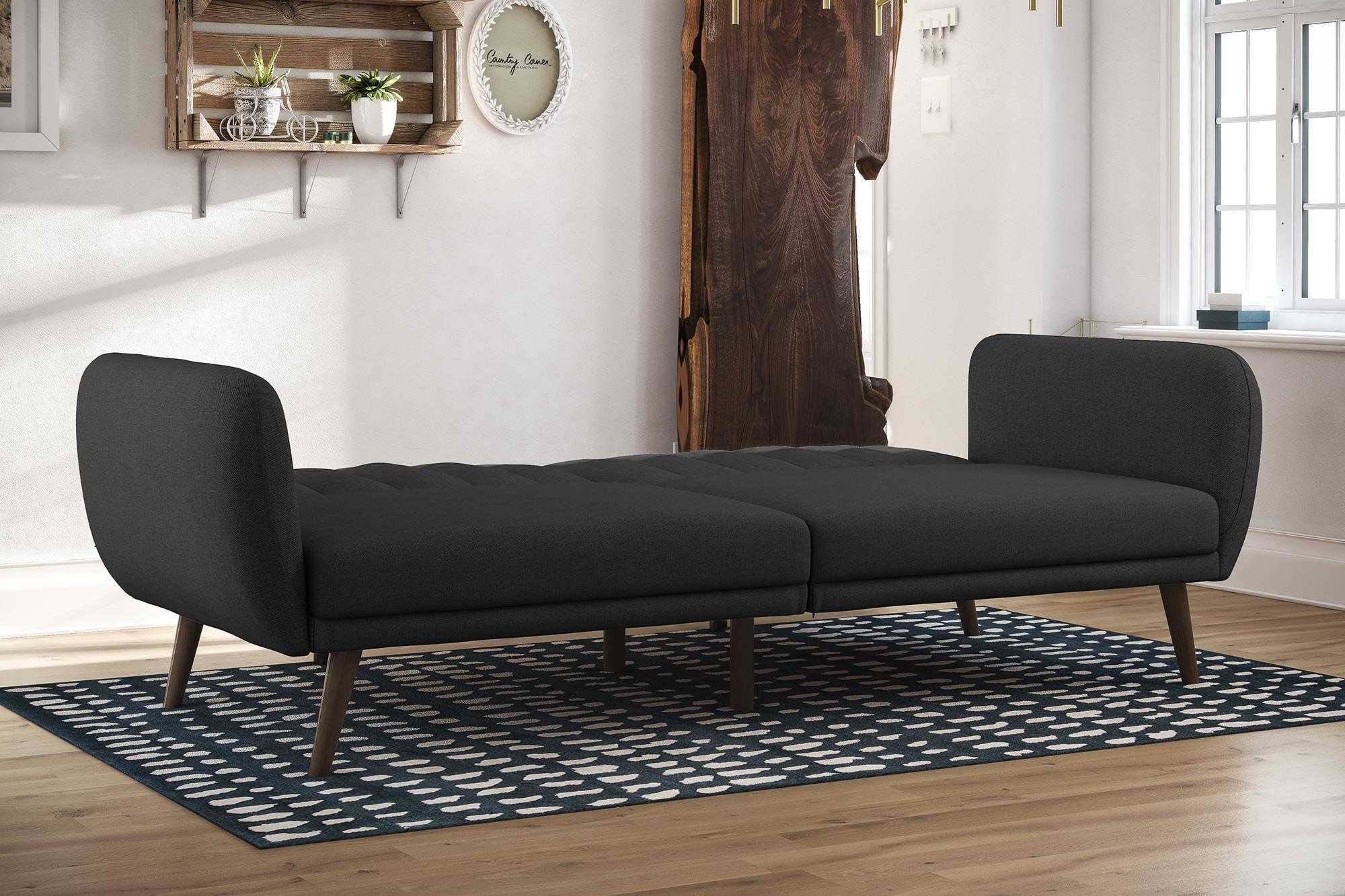 Novogratz Brittany Linen Futon, Dark Gray, large