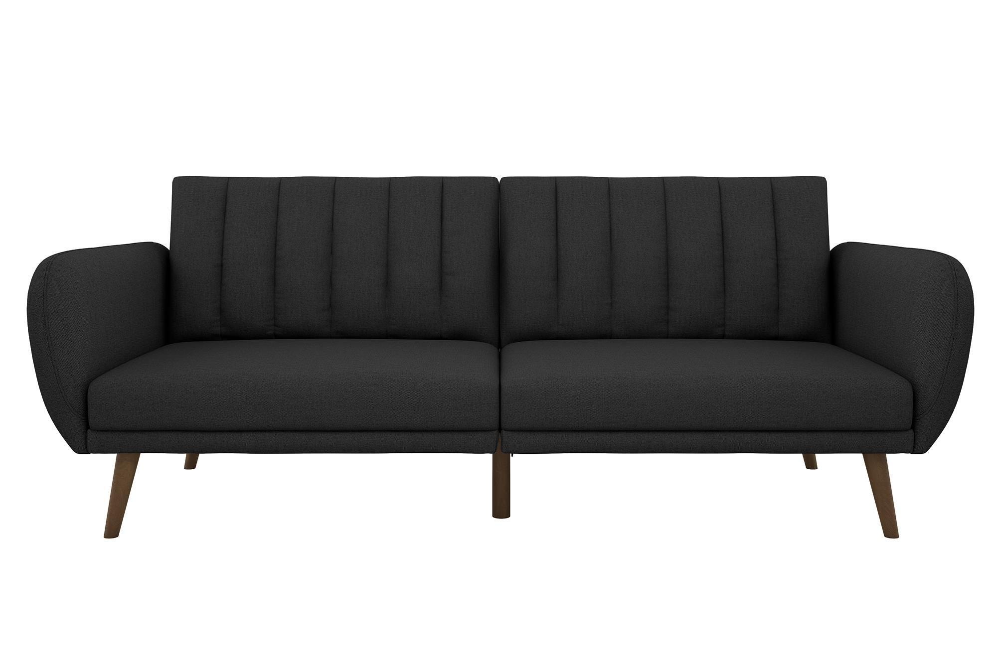 Novogratz Brittany Linen Futon, Dark Gray, large