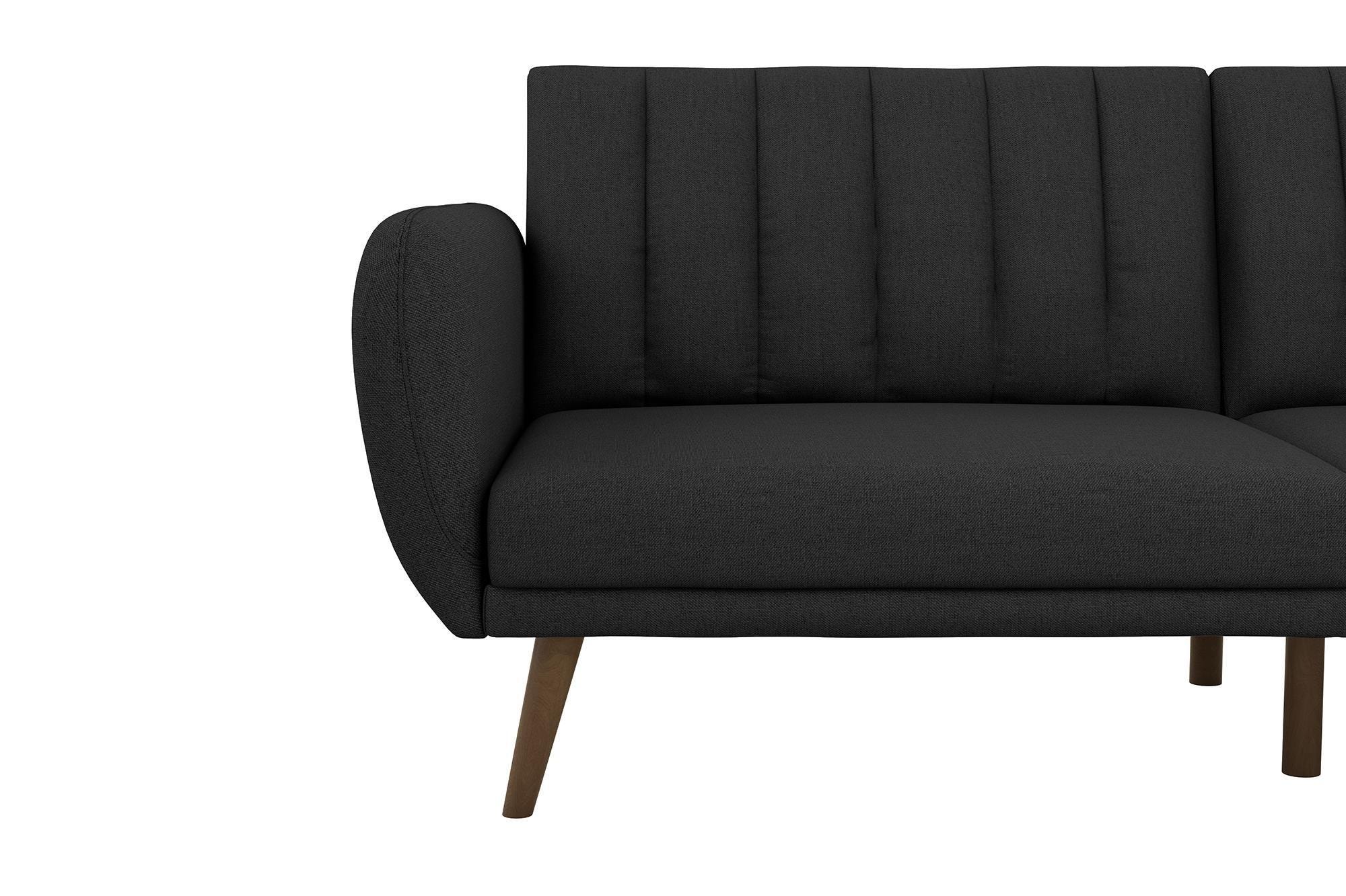 Novogratz Brittany Linen Futon, Dark Gray, large