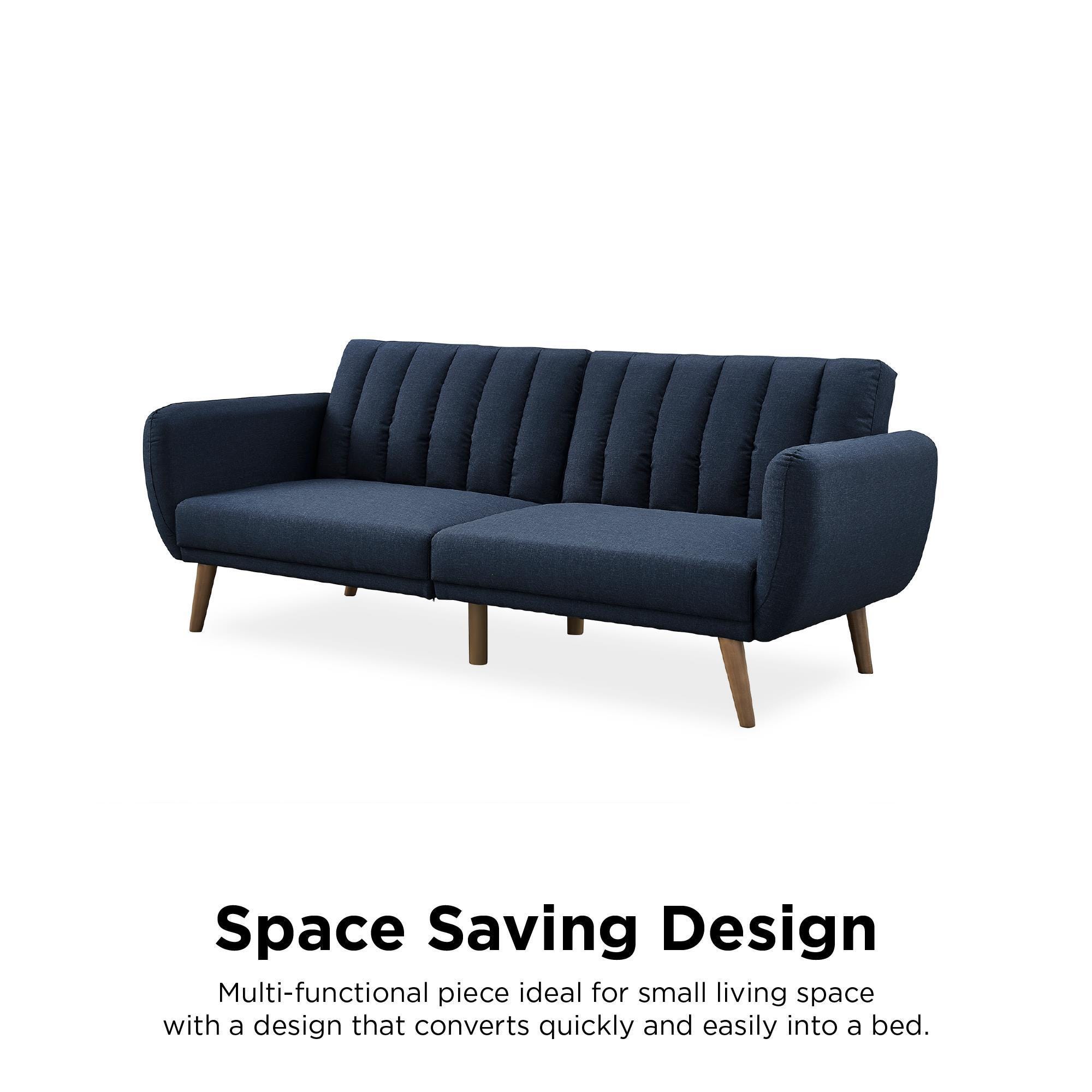 Novogratz Brittany Linen Futon, Navy, large