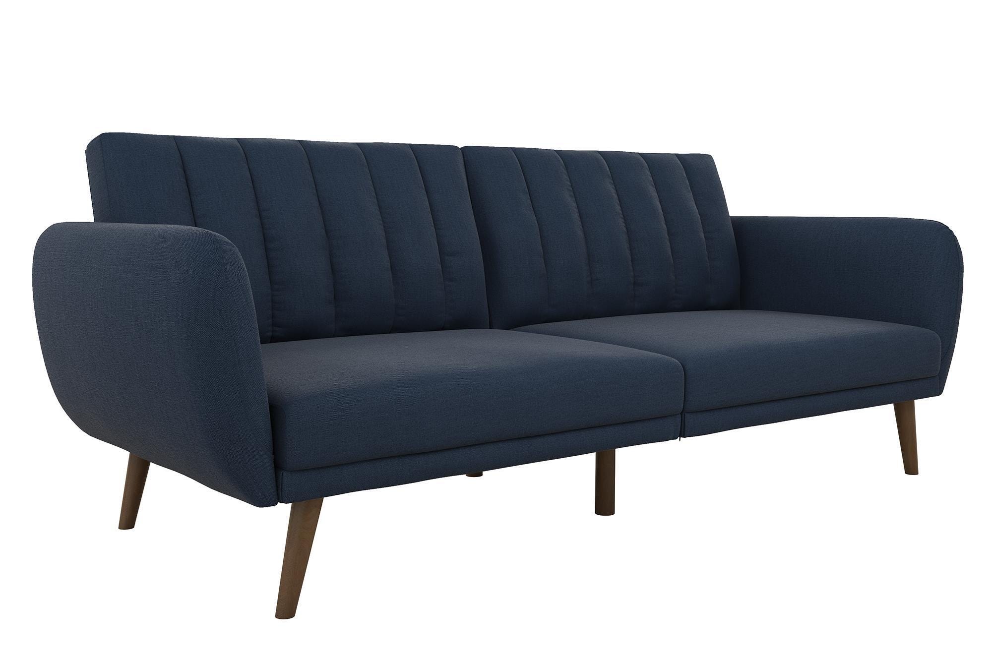 Novogratz Brittany Linen Futon, Navy, large