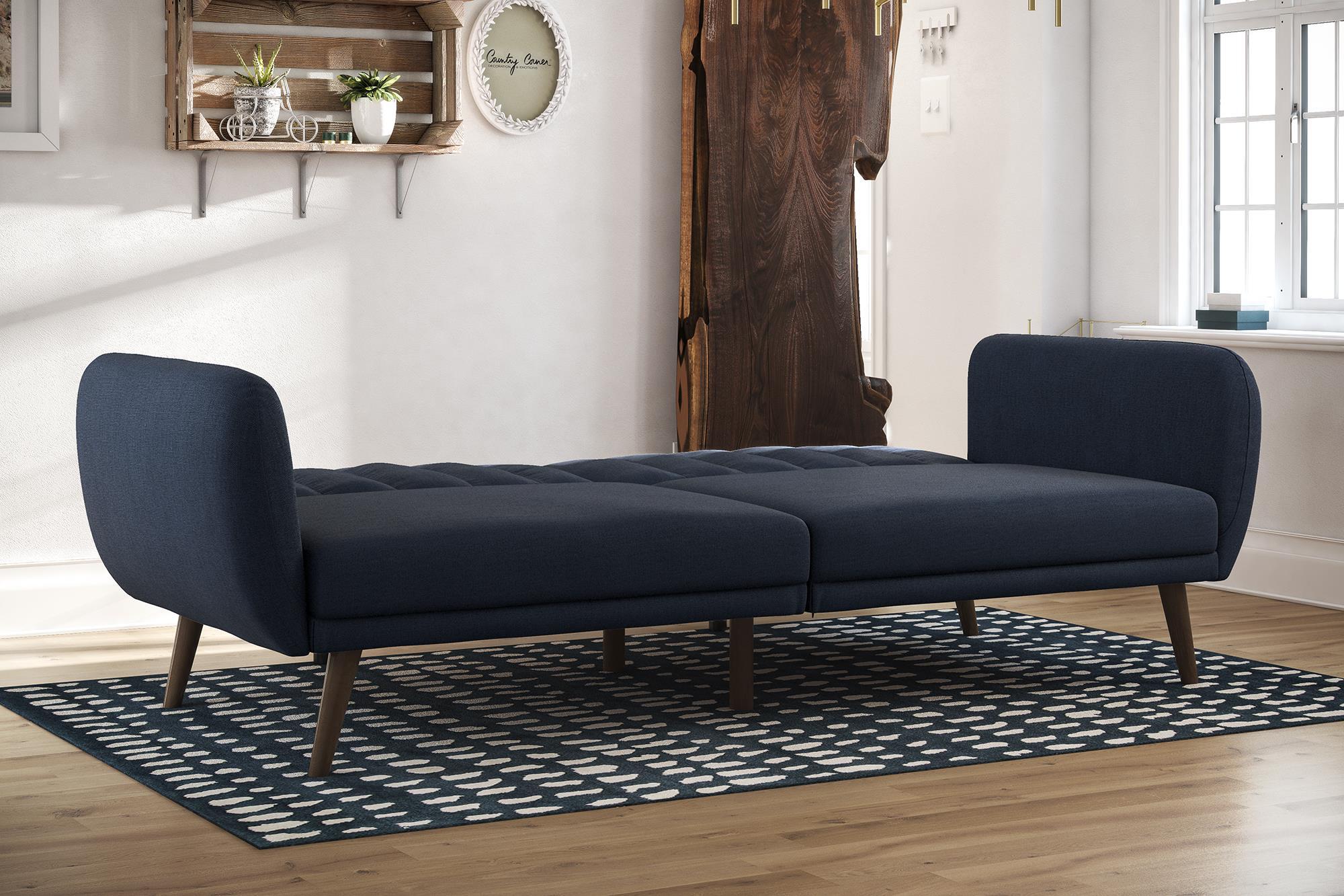 Novogratz Brittany Linen Futon, Navy, large