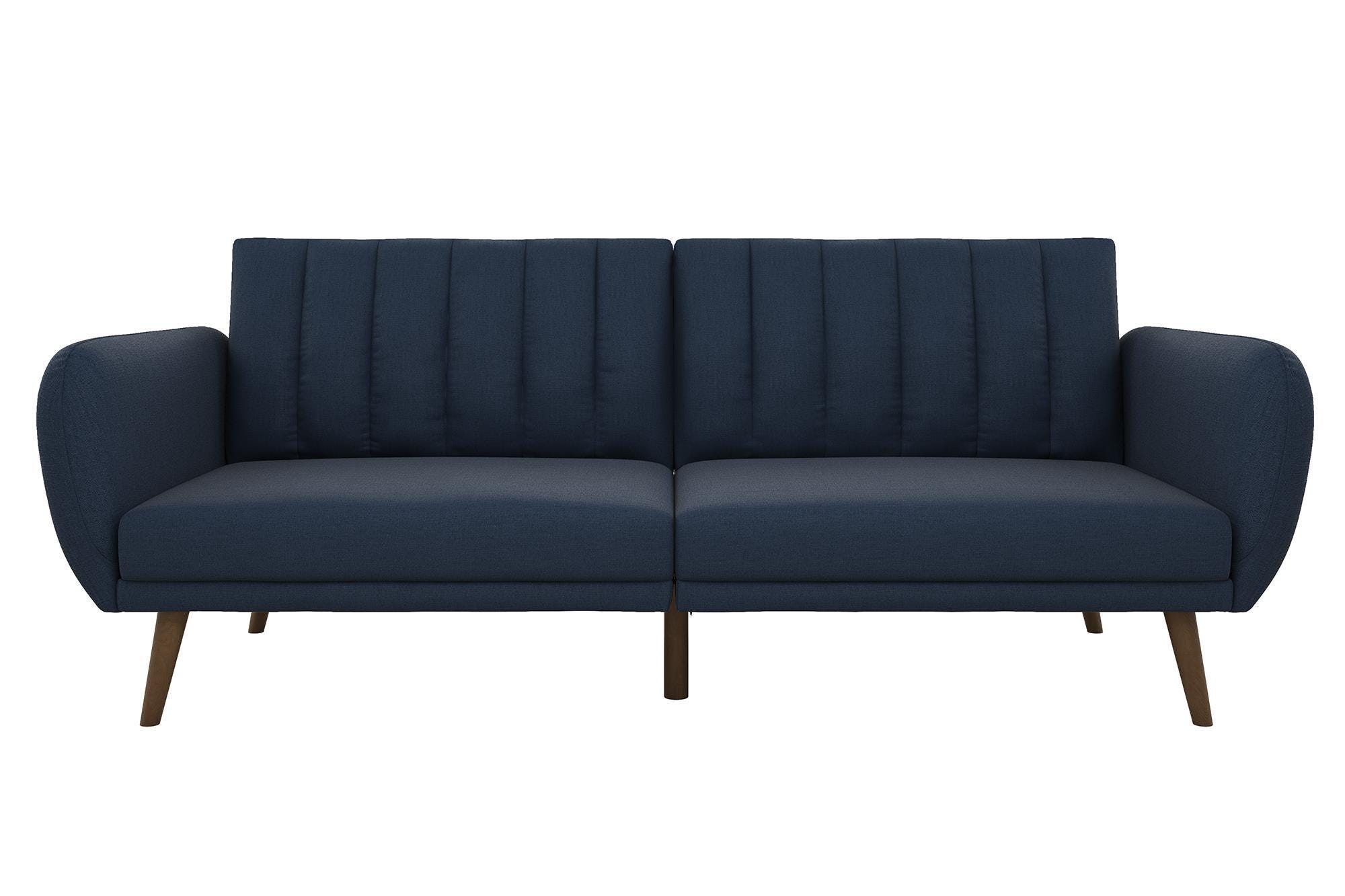 Novogratz Brittany Linen Futon, Navy, large