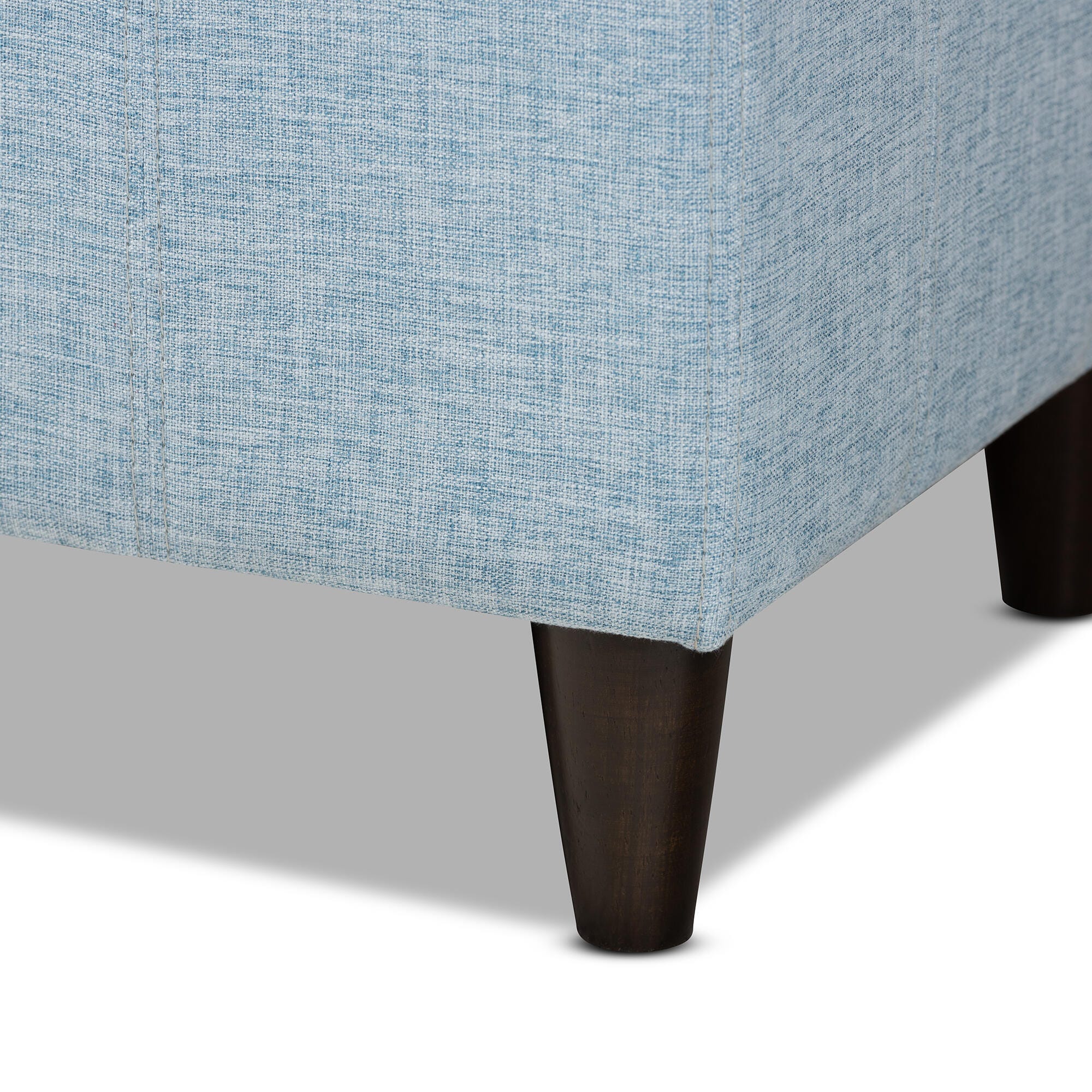 Baxton Studio Mid-Century Modern Upholstered Storage Bench Ottoman, Blue, large