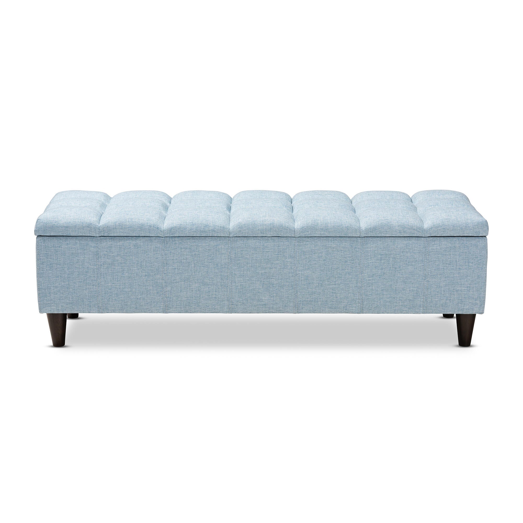 Baxton Studio Mid-Century Modern Upholstered Storage Bench Ottoman, Blue, large