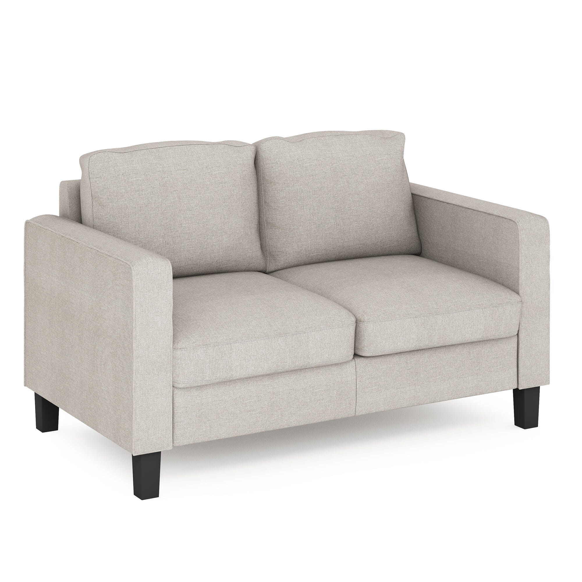 Bayonne Modern Upholstered Loveseat, Beige, large