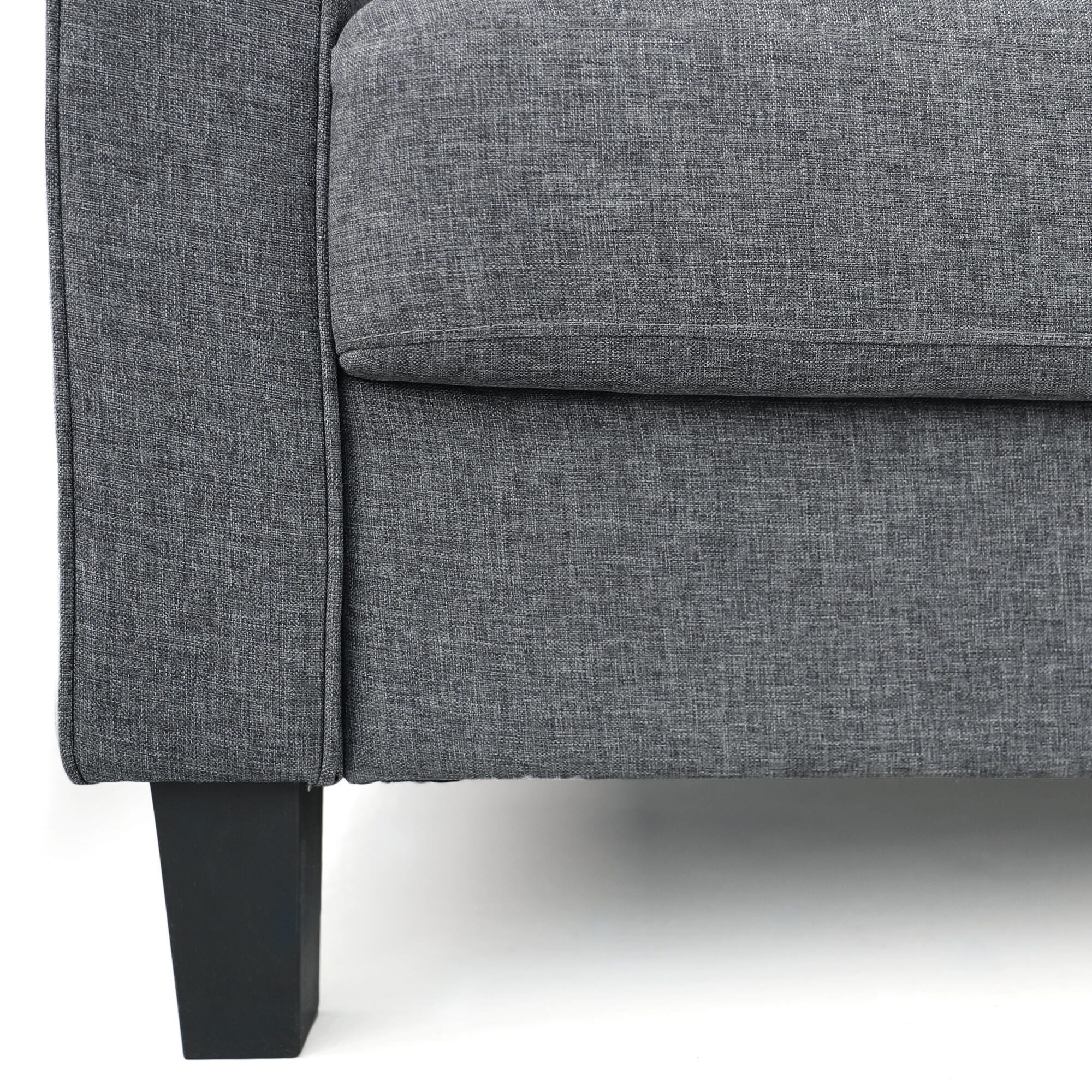 Bayonne Modern Upholstered Loveseat, Gray, large