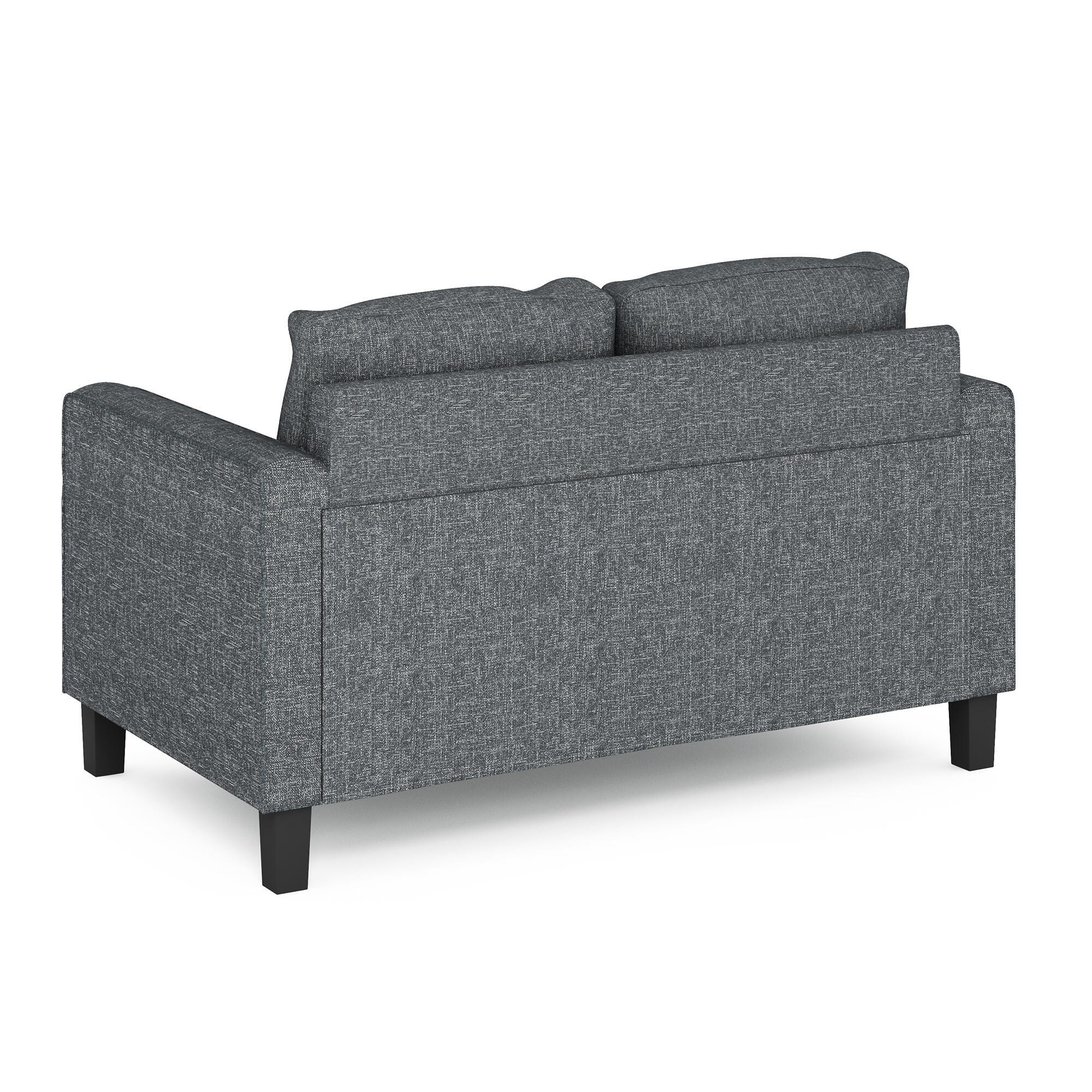 Bayonne Modern Upholstered Loveseat, Gray, large
