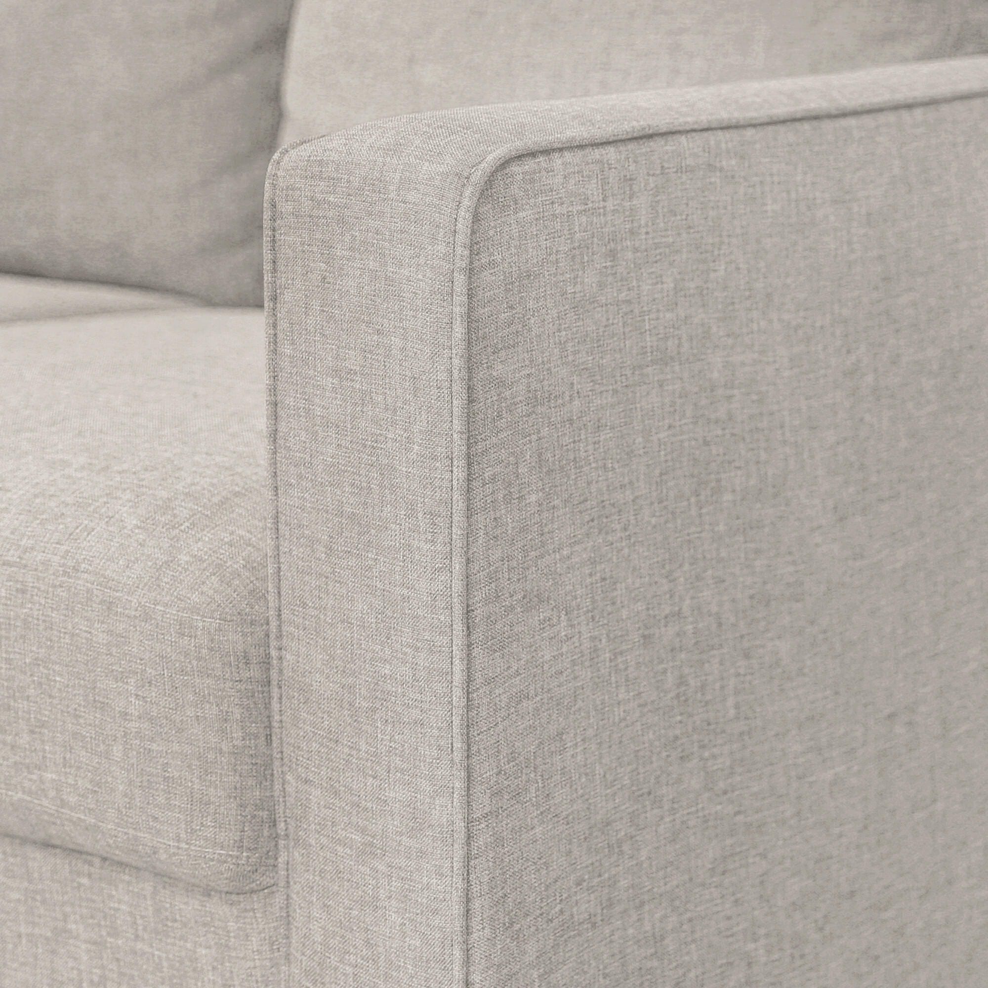 Bayonne Modern Upholstered 3-Seater Sofa, Beige, large
