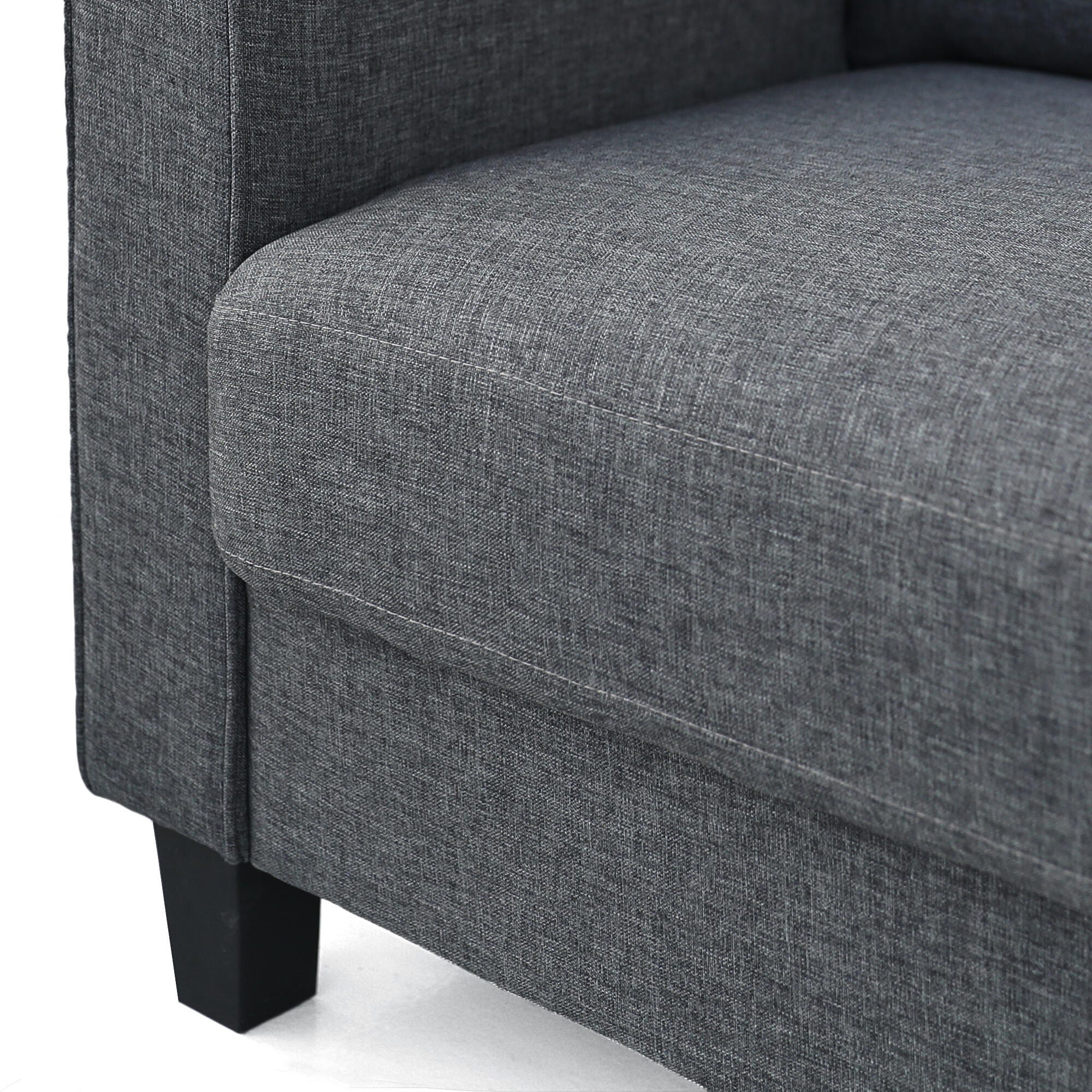 Bayonne Modern Upholstered 3-Seater Sofa, Gray, large