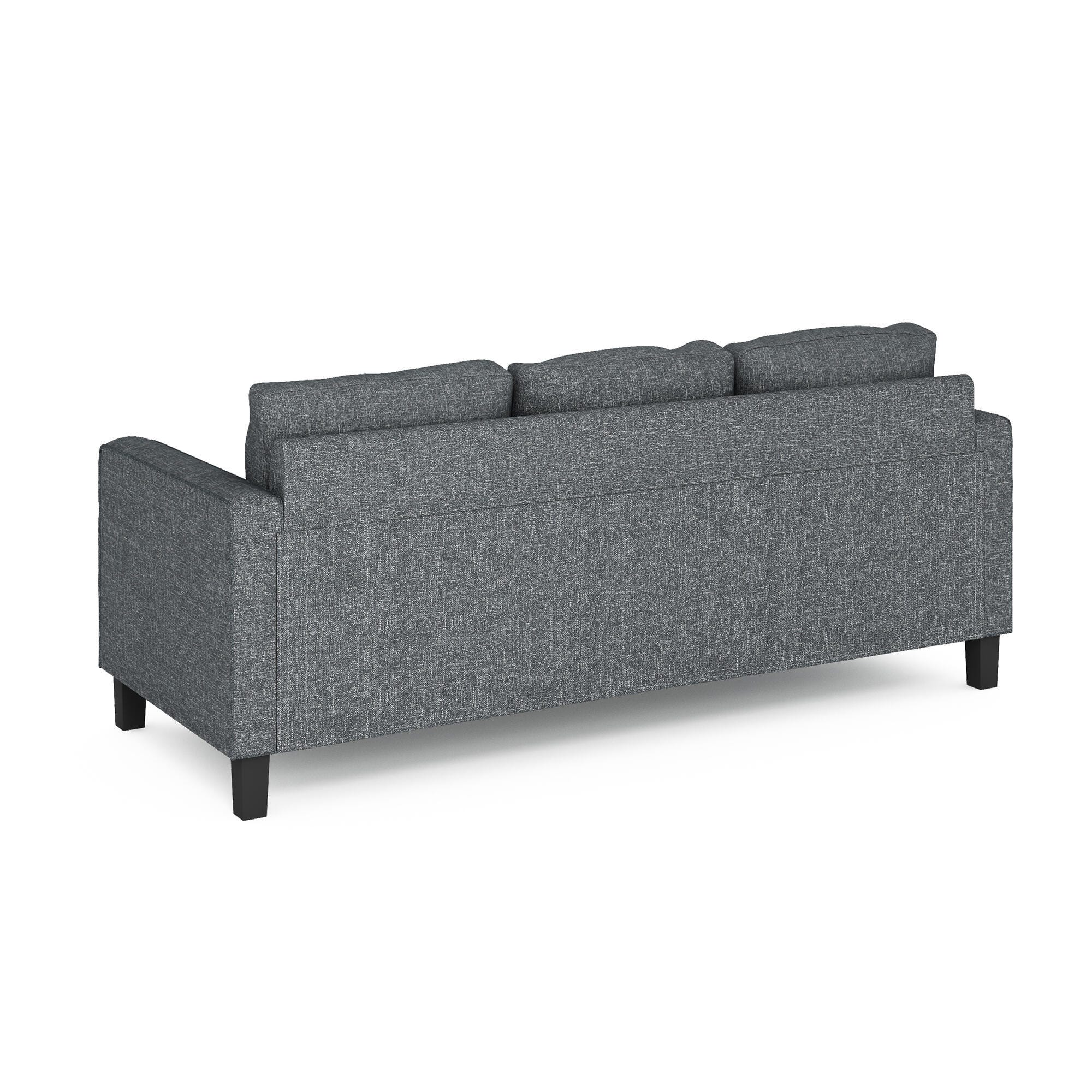 Bayonne Modern Upholstered 3-Seater Sofa, Gray, large