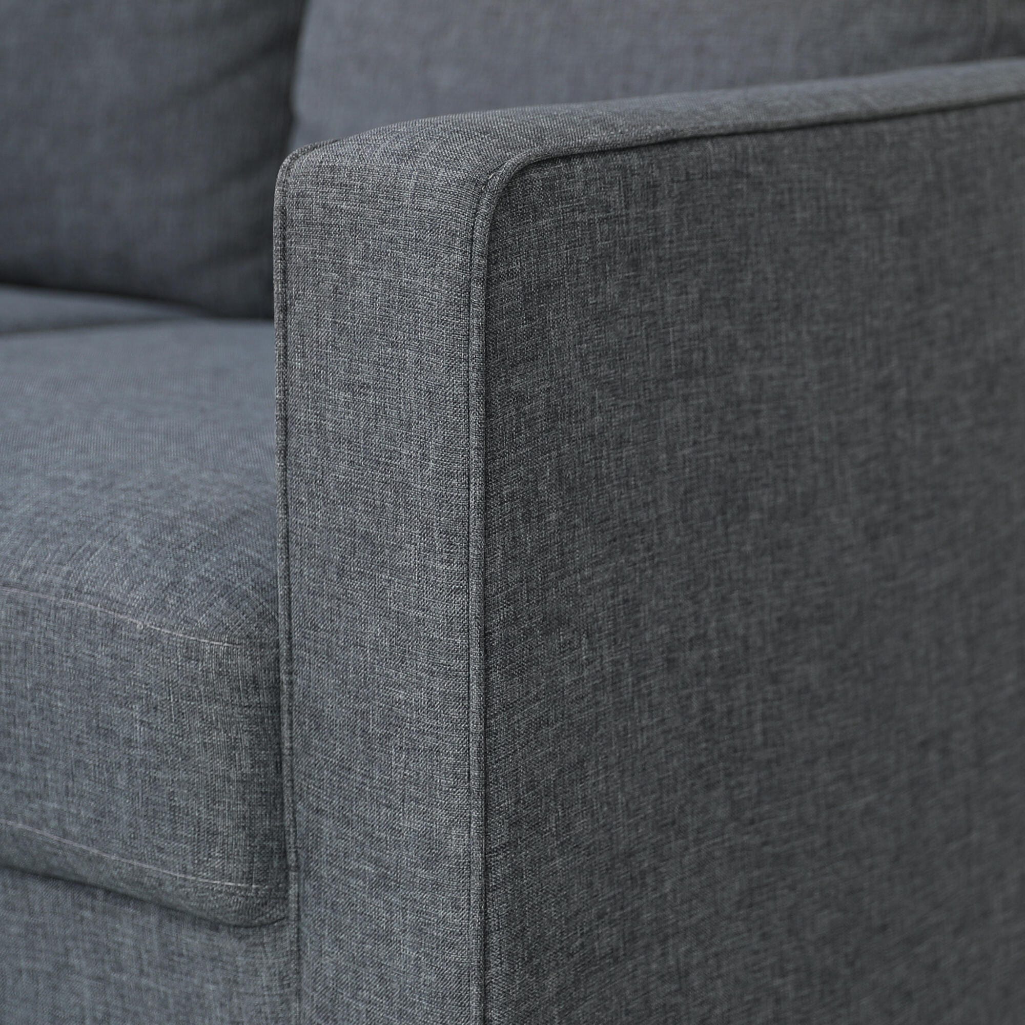 Bayonne Modern Upholstered 3-Seater Sofa, Gray, large