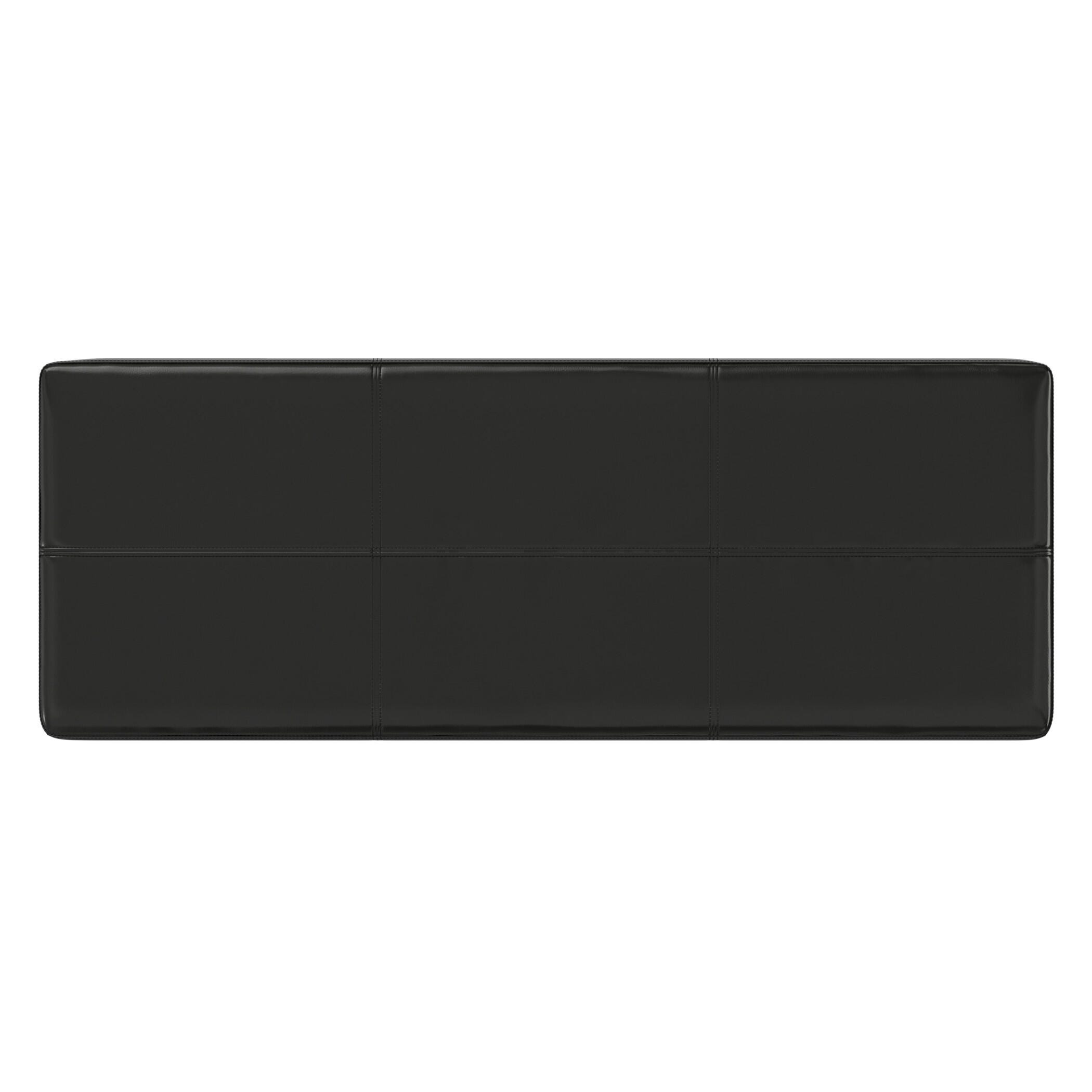 Simpli Home Afton 48" Wide Contemporary Rectangle Storage Ottoman Bench, Black, large